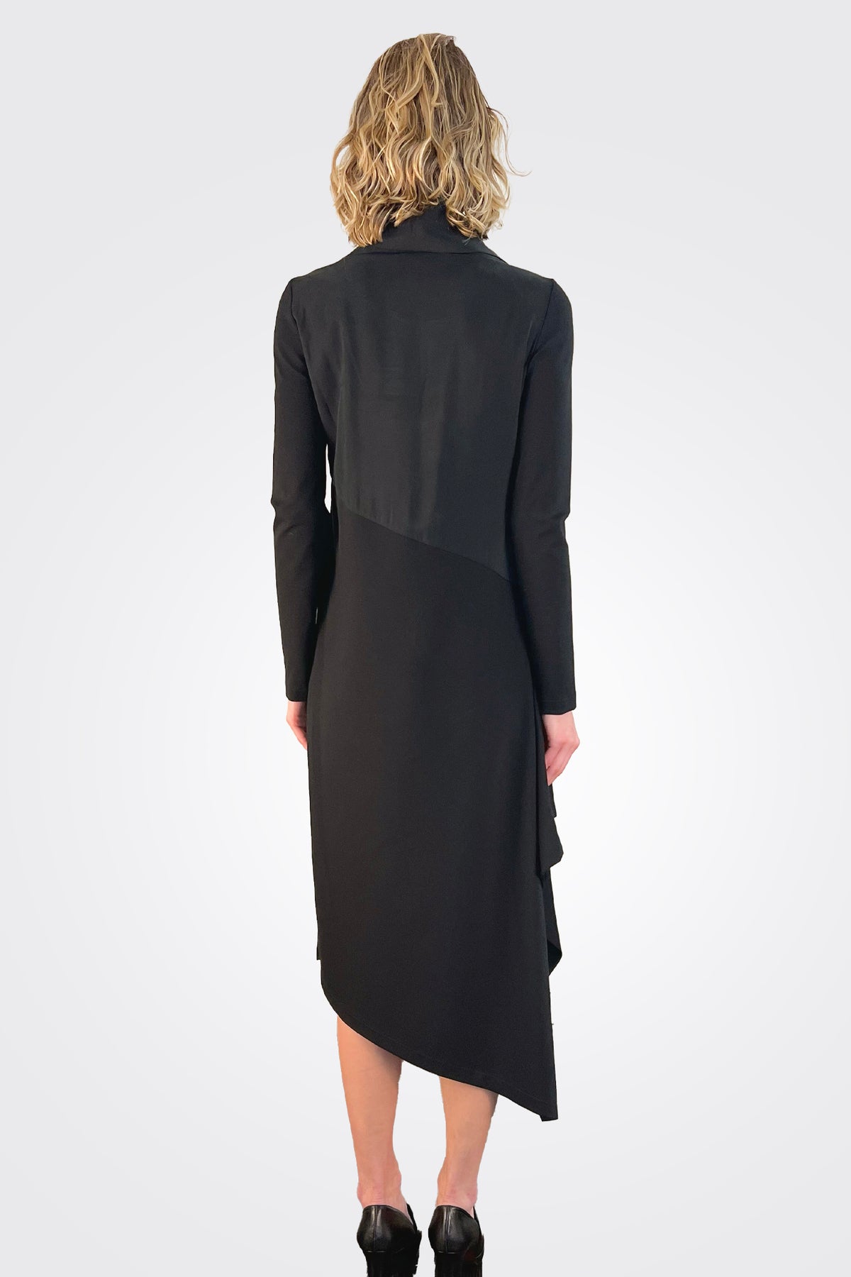 Long Sleeve Dress - Nero Graphite by Malloni — view 3
