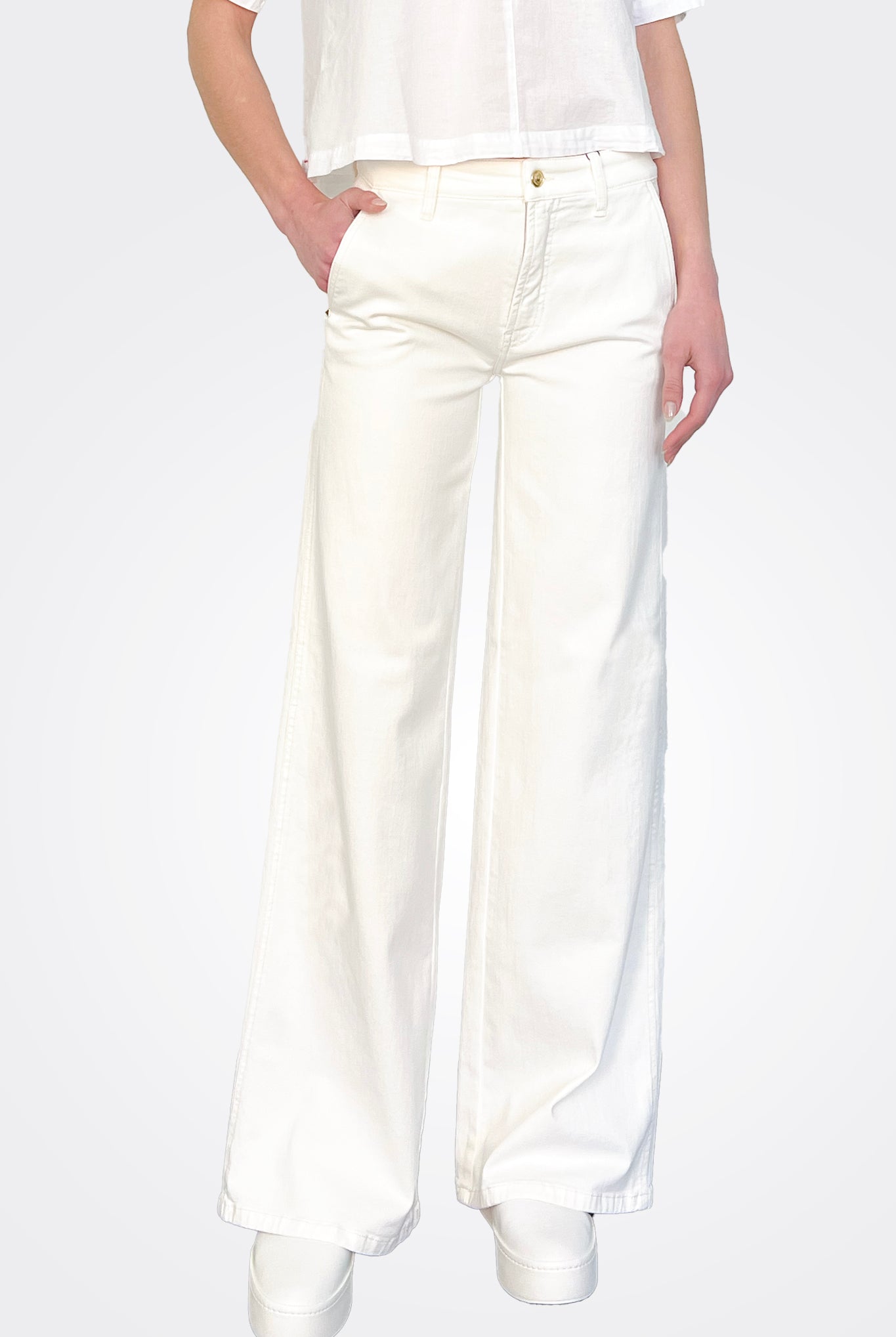 Alek Wide Jeans - Ecru by Cambio | 25 South Boutiques