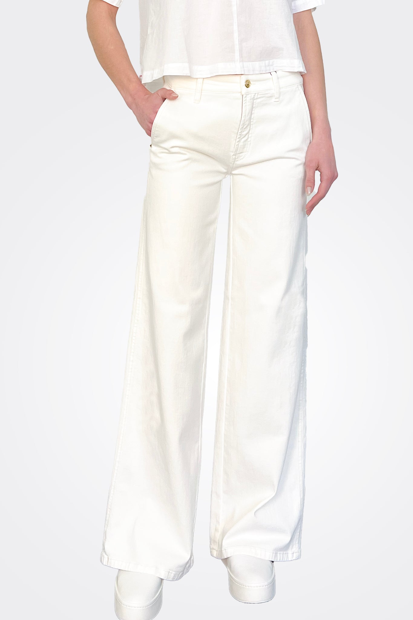 Alek Wide Jeans - Ecru by Cambio | 25 South Boutiques
