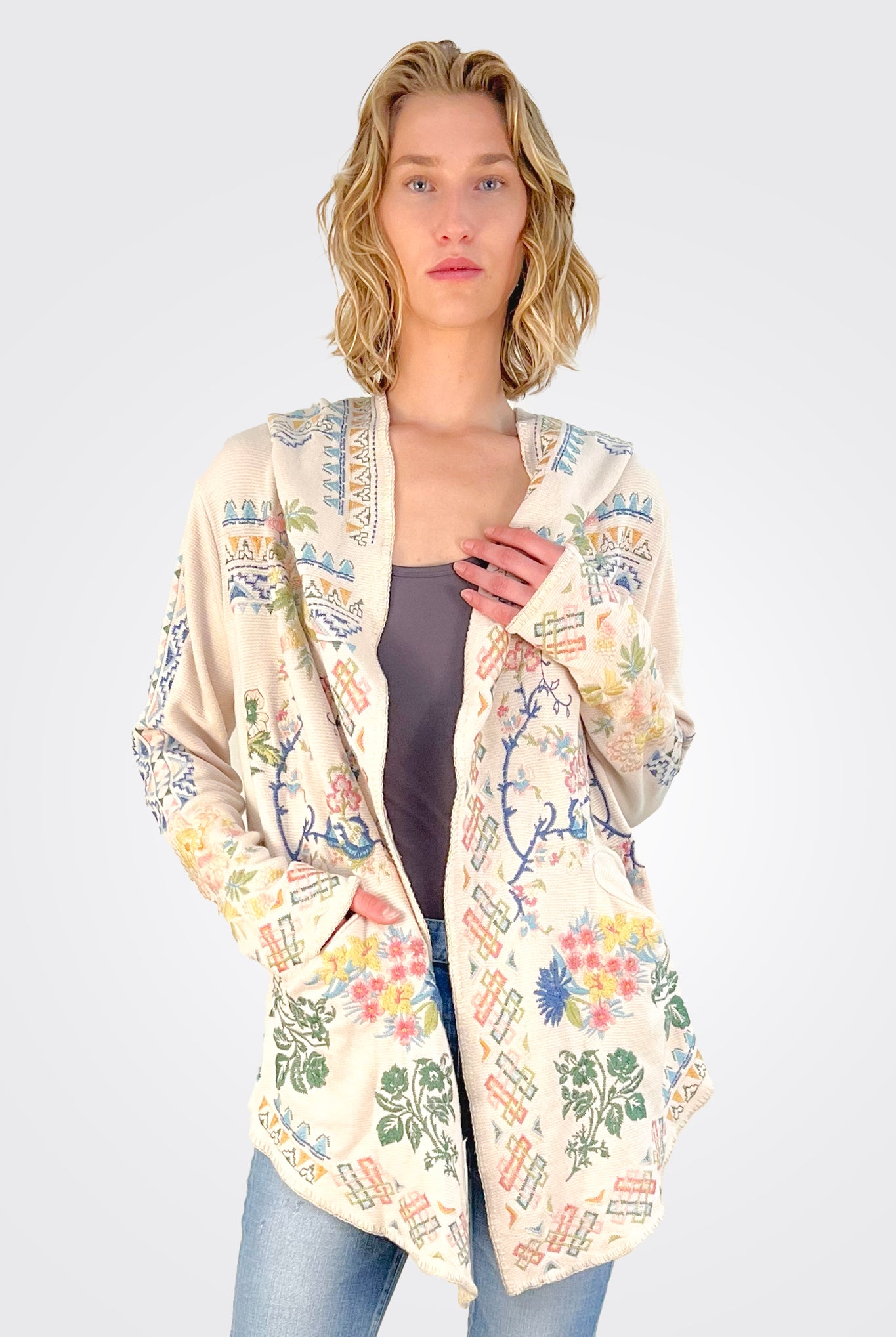 Fayetta Short Hoodie Jacket - Ecru by Johnny Was | 25 South Boutiques