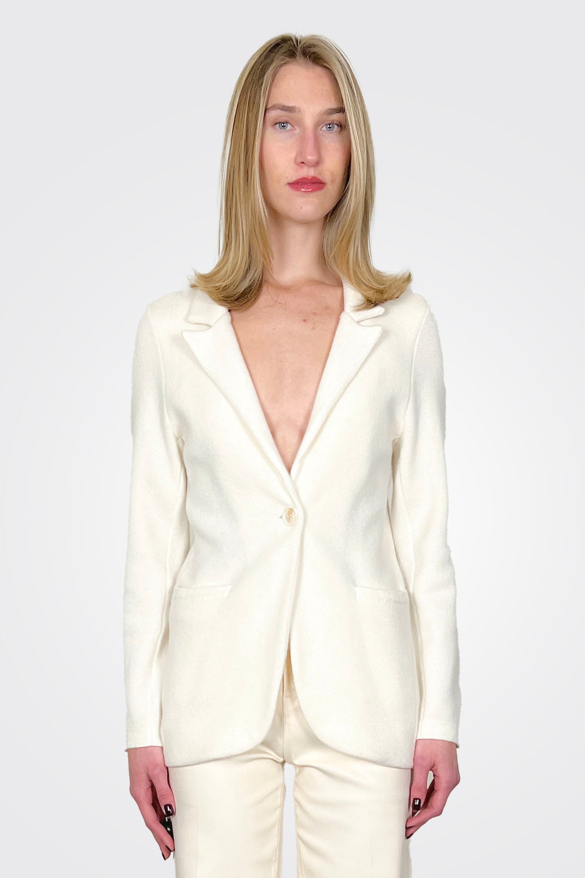 Blake Cashmere Blazer - Ecru by Archer Cashmere | 25 South Boutiques