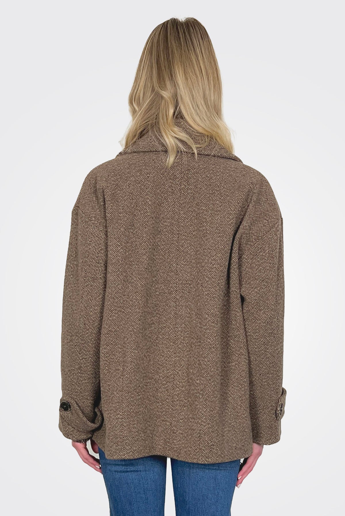 Fantino Straight-fit Wool Blend Jacket - Dark Brown by Marella — view 3