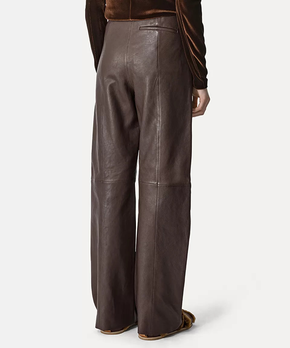 Nappa Trousers - Cacao by Forte Forte — view 3
