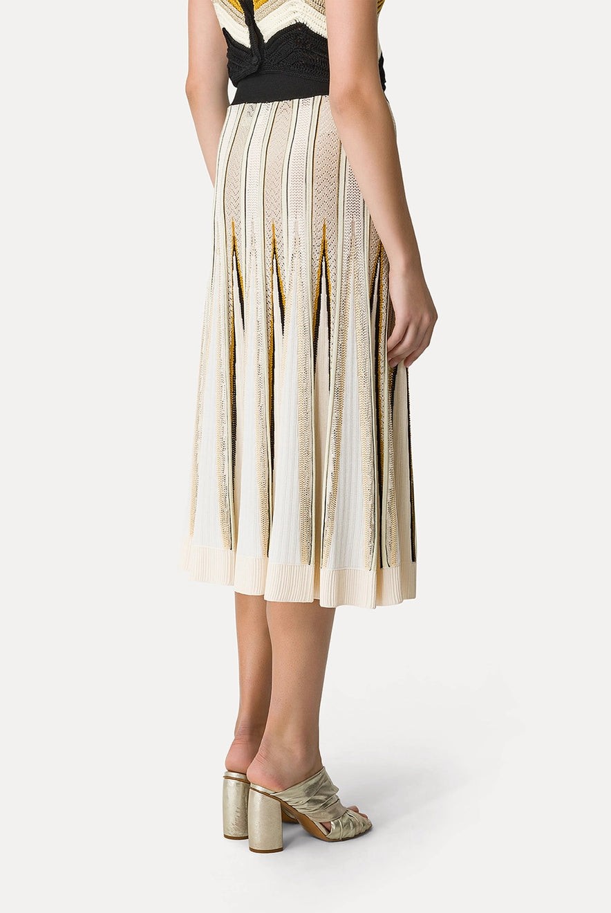 Chevron Stitch Skirt - Bamboo by Forte Forte — view 3