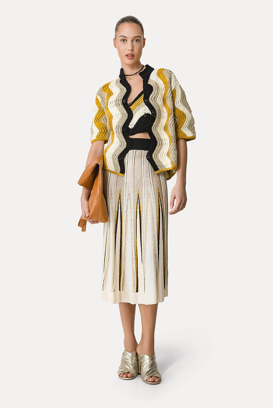 Chevron Stitch Skirt - Bamboo by Forte Forte | 25 South Boutiques