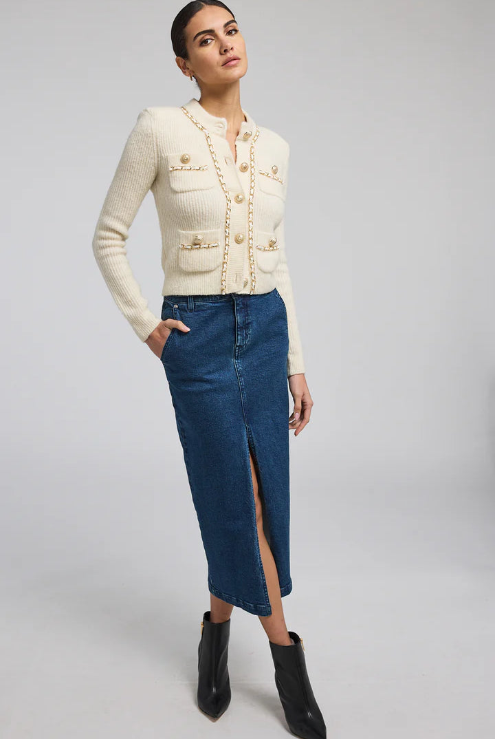 Selma Chain Cardigan - Ivory by Generation Love — view 4