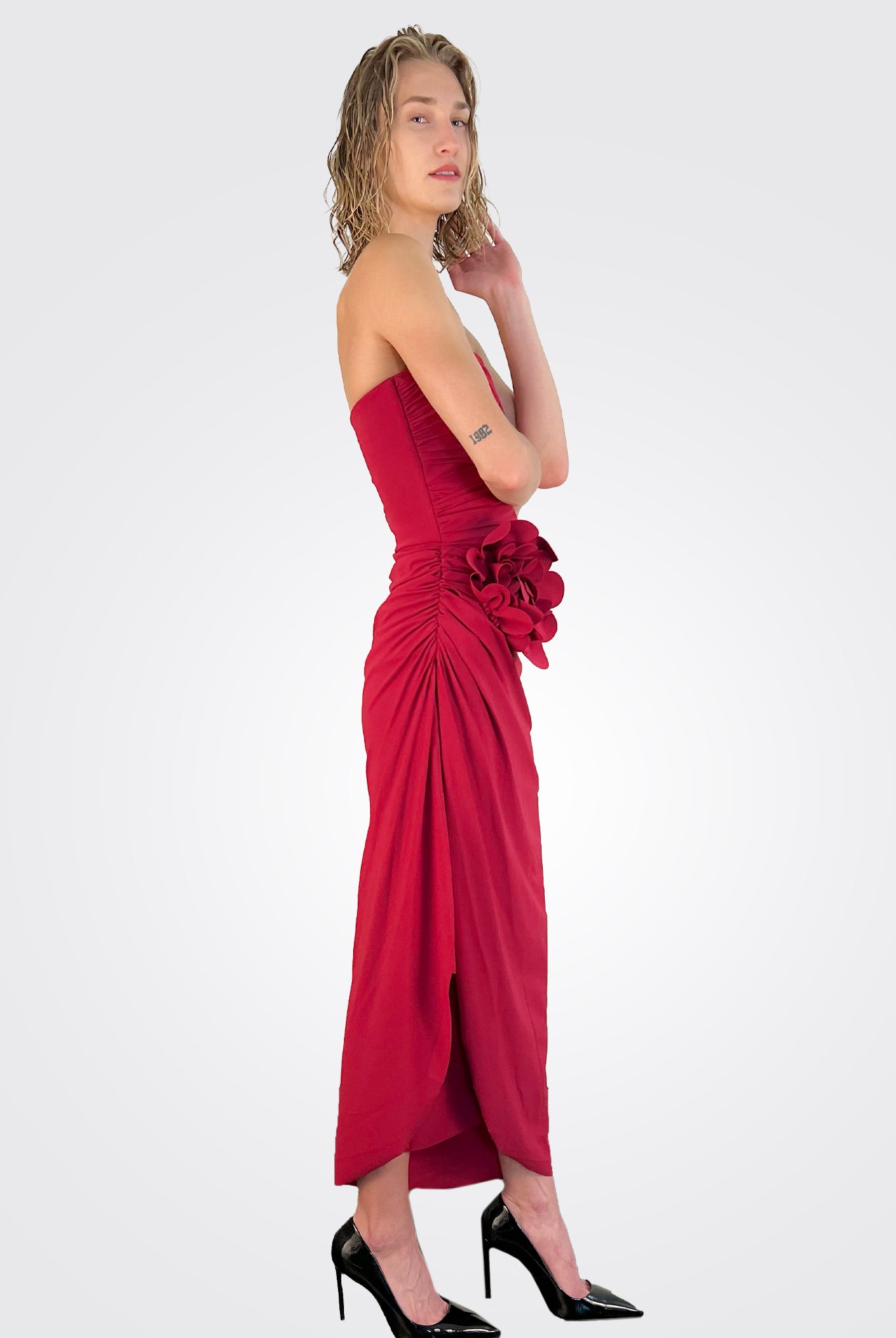 Deisette Midi Dress - Garnet by Chiara Boni — alternate view