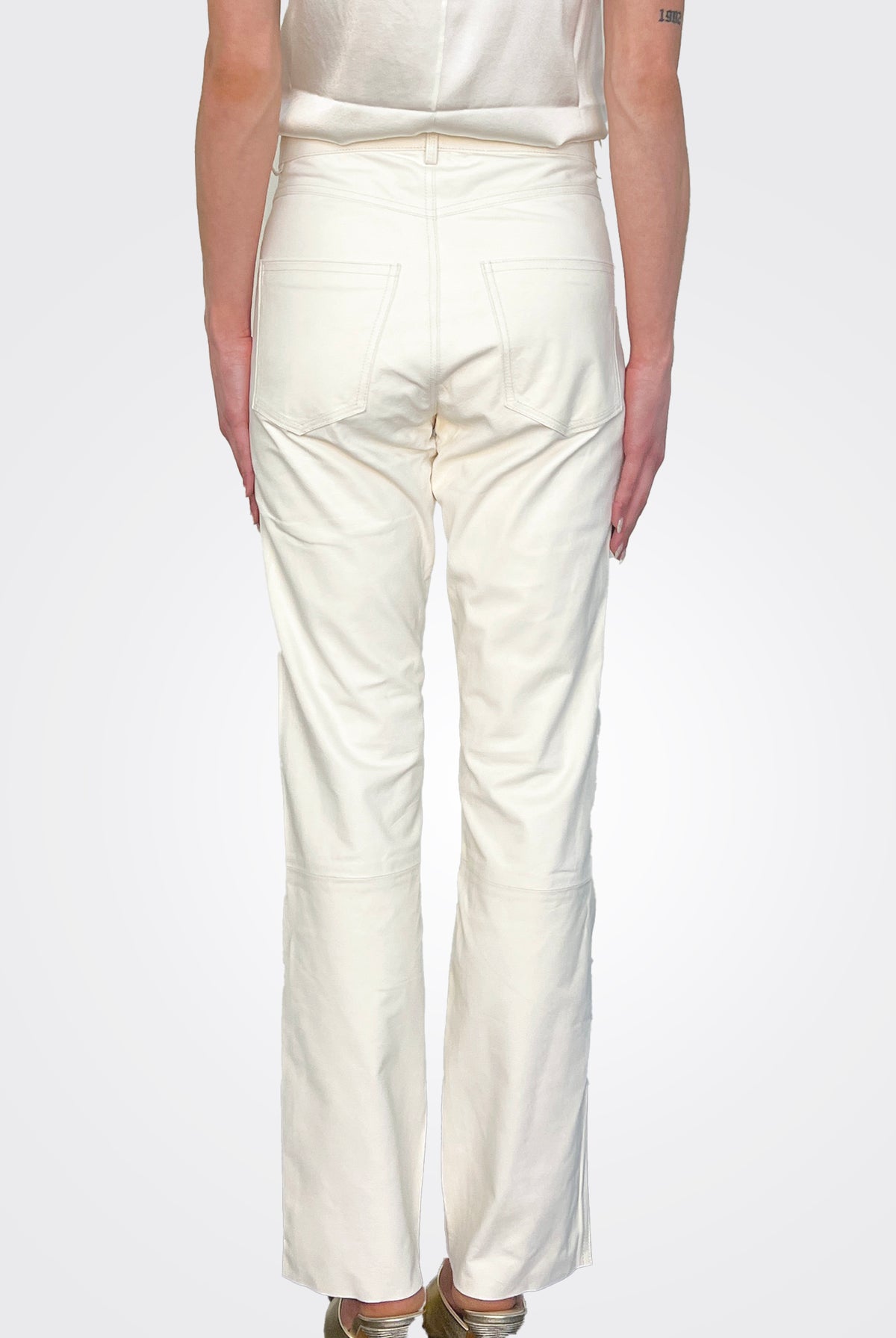 Leather Trousers - Milk by Giorgio Brato — view 3