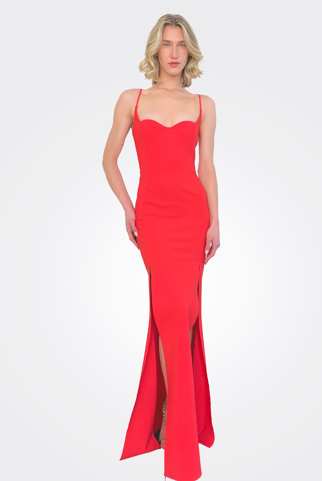 Youssef Long Gown - Geranium by Chiara Boni | 25 South Boutiques
