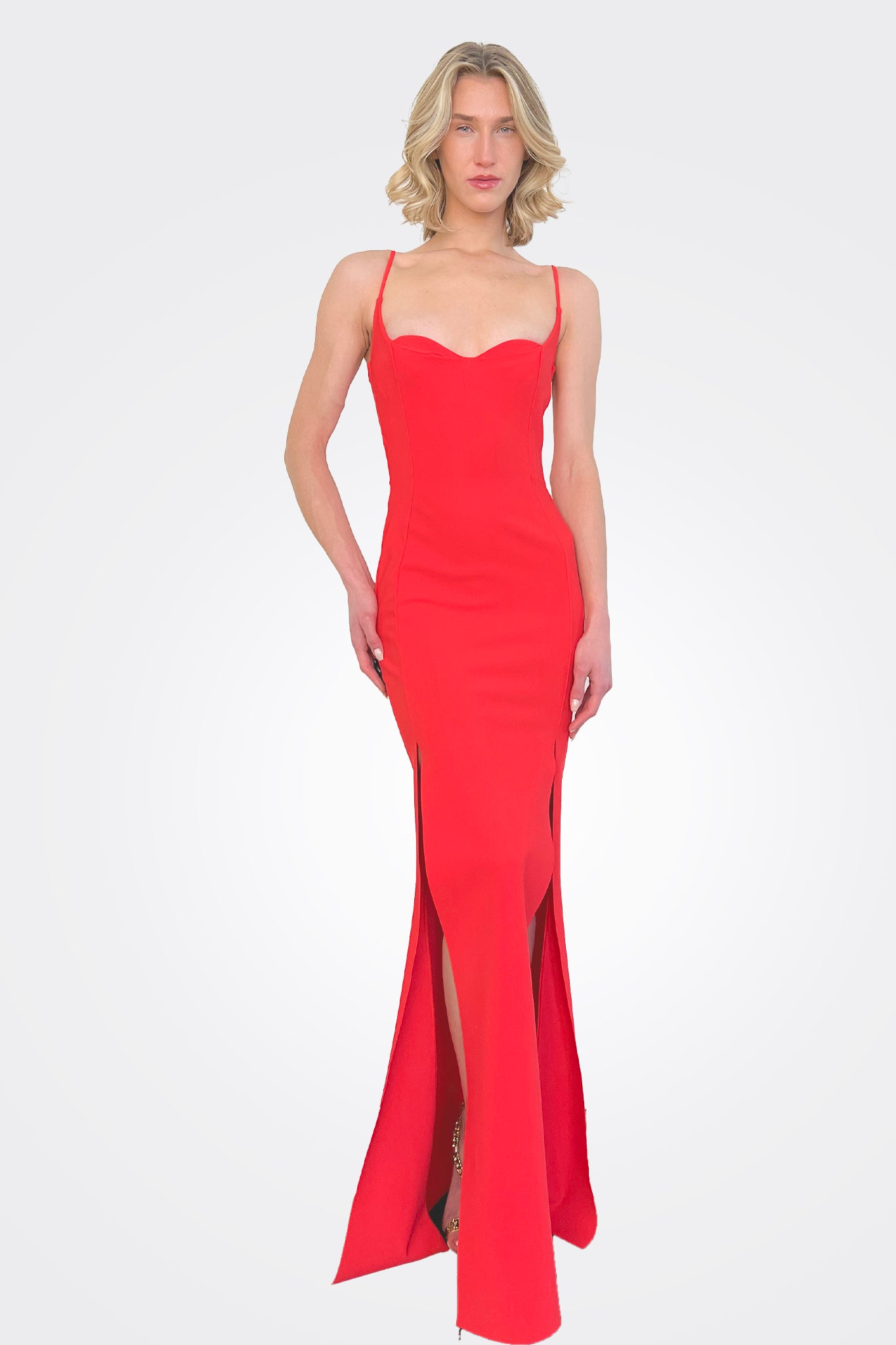 Youssef Long Gown - Geranium by Chiara Boni | 25 South Boutiques