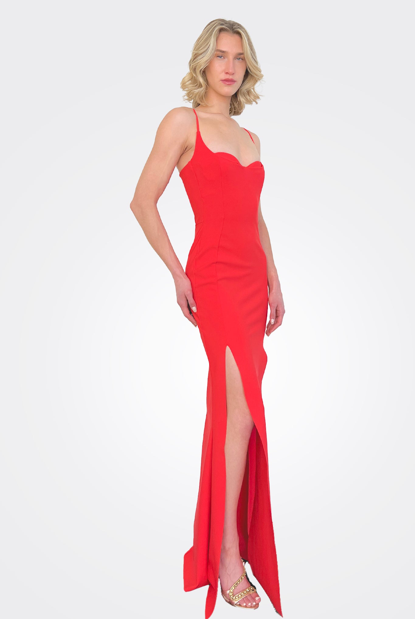 Youssef Long Gown - Geranium by Chiara Boni — alternate view