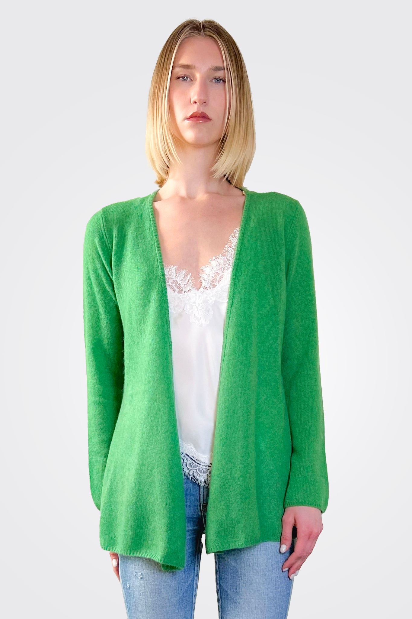 Cashmere Open Duster - Golf Green by Minnie Rose | 25 South Boutiques
