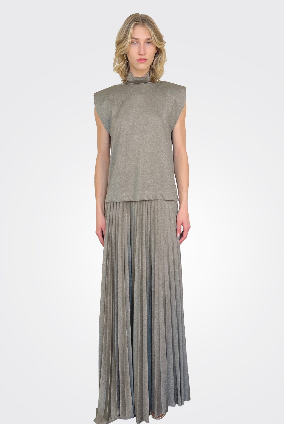 Lurex Jersey Top - Verde Green Pepper by Liviana Conti — alternate view