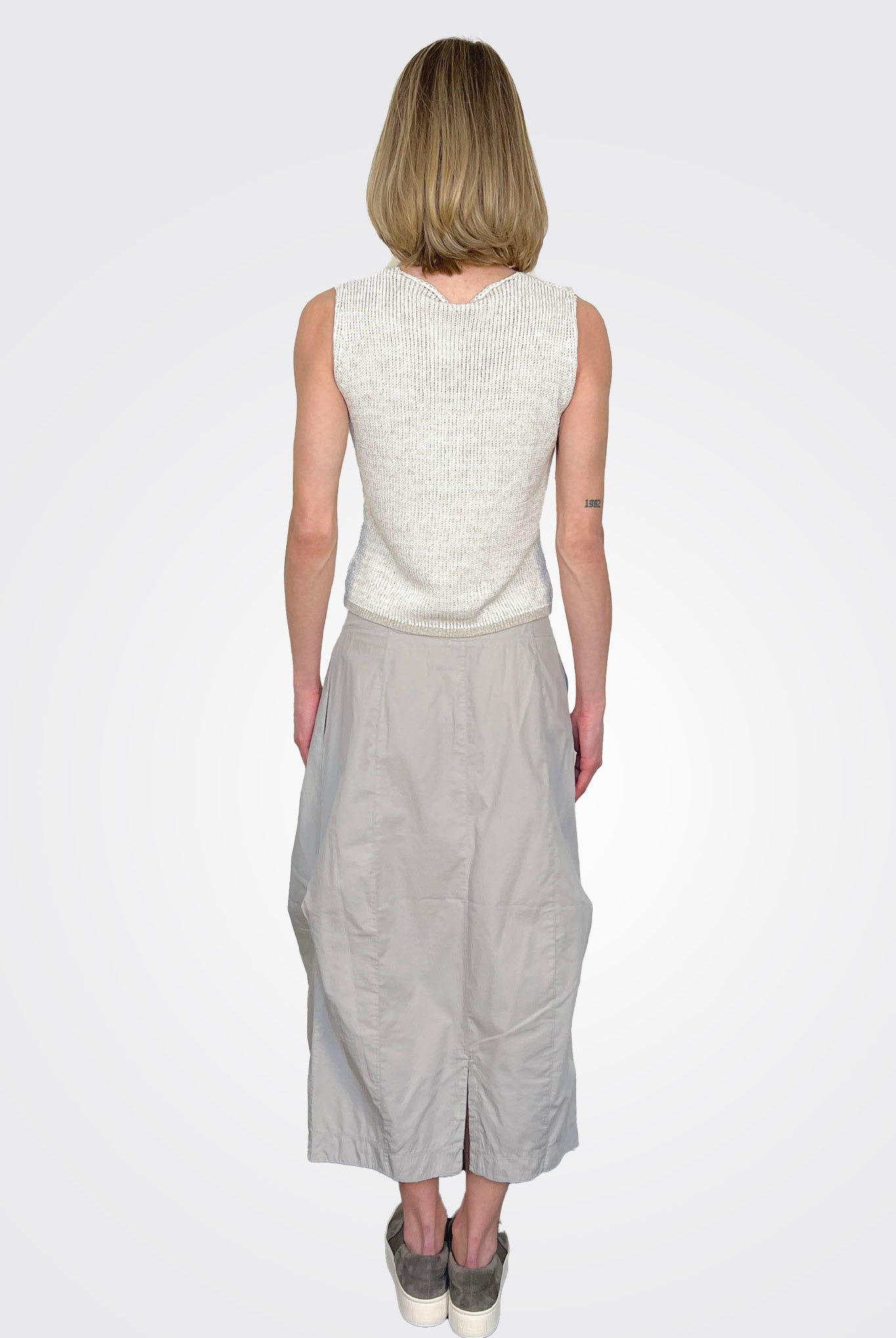 Button Closure Maxi Skirt - Grey by Transit Par-Such — view 3