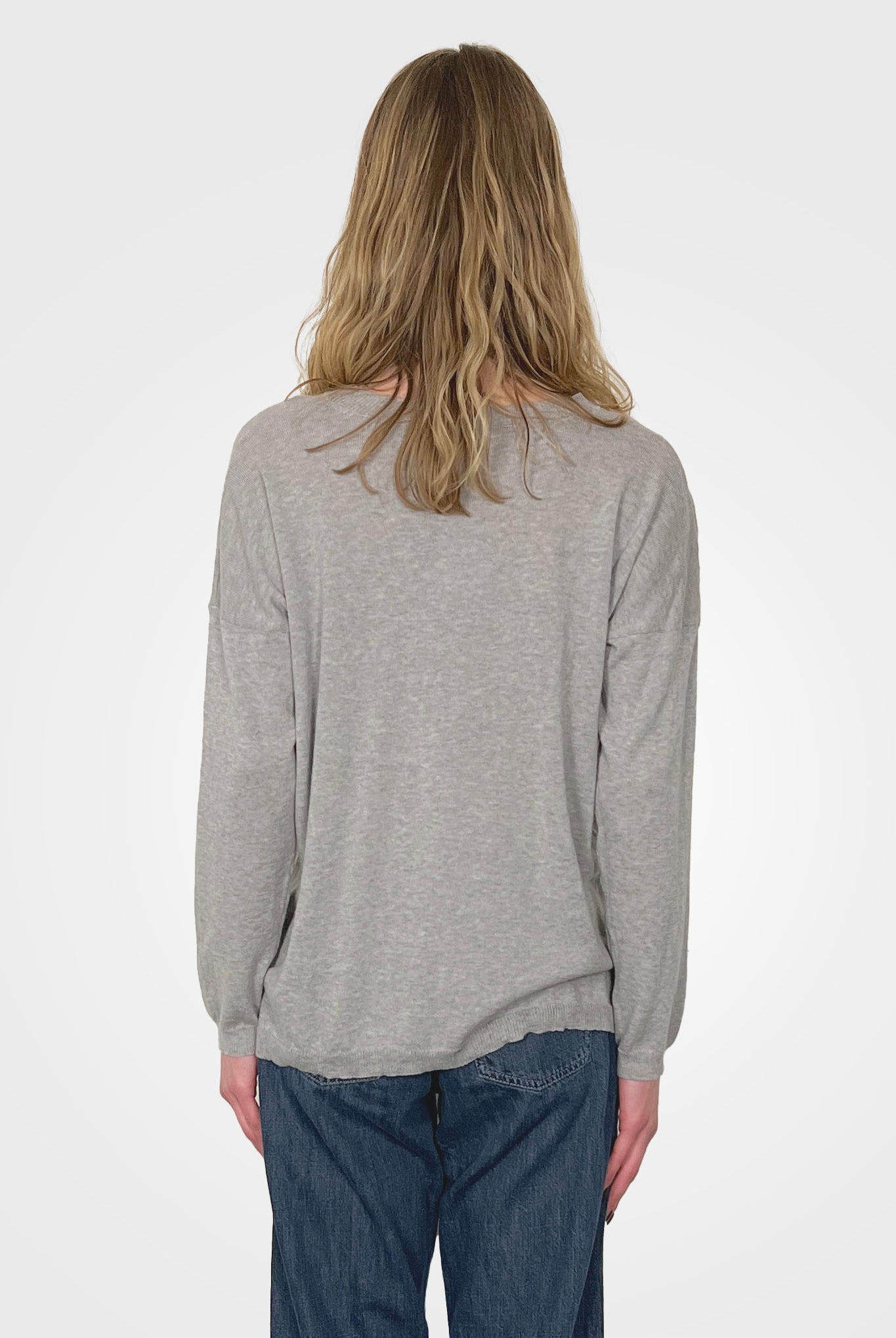 Long Sleeve Crew Neck Sweater - Grico Heather by Private 0204 — alternate view