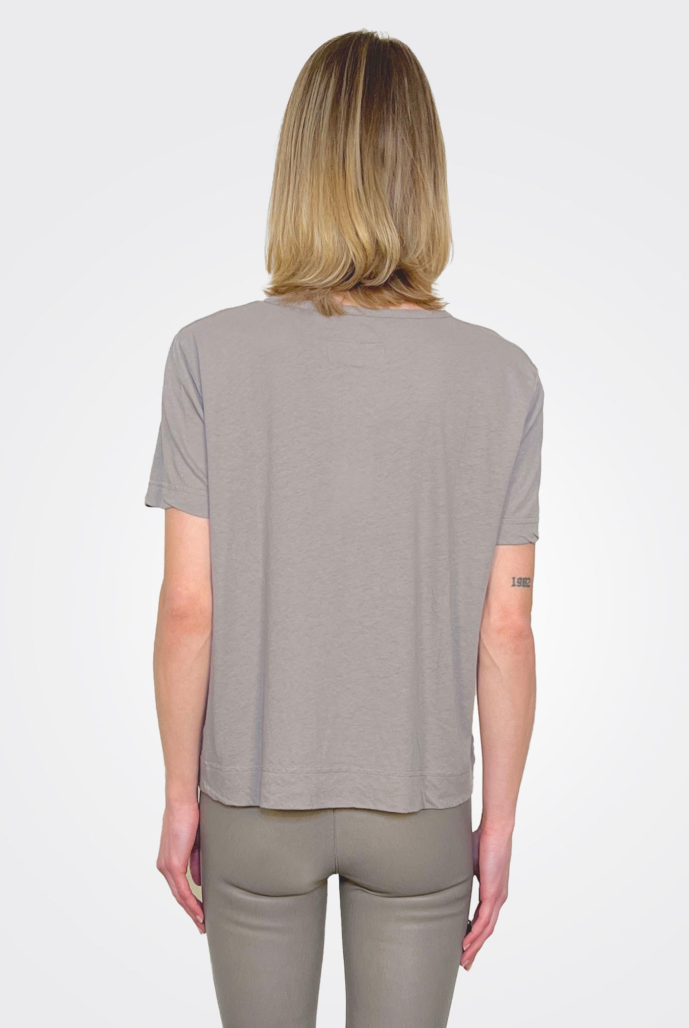 Short Sleeve Cotton Mix Shirt - Greige by Private 0204 — alternate view