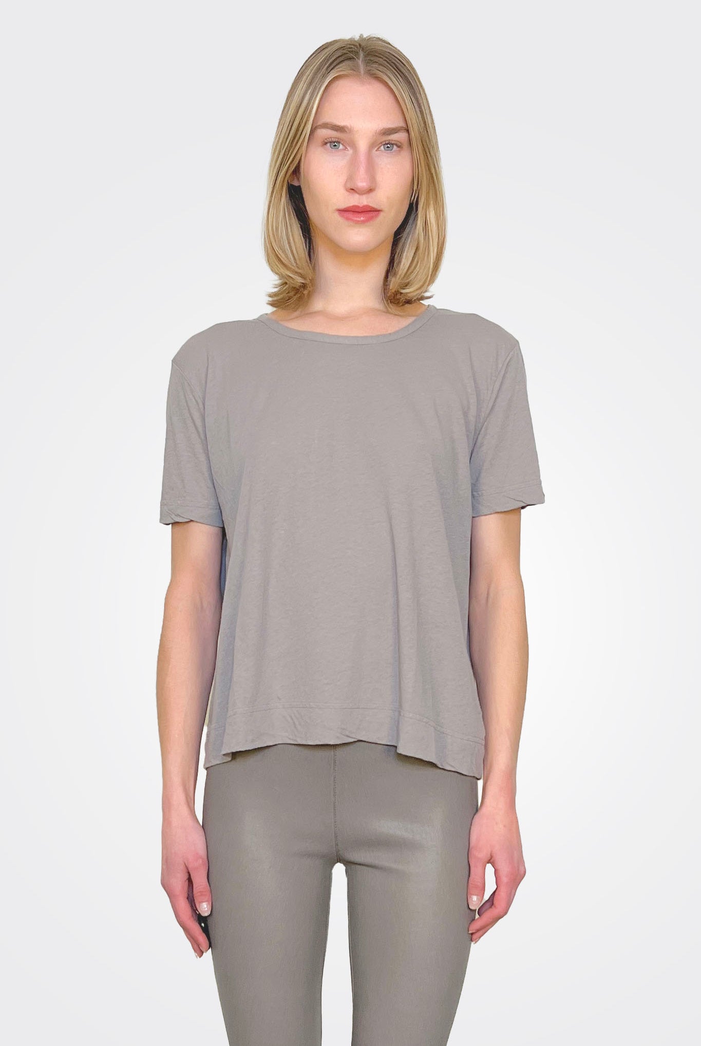 Short Sleeve Cotton Mix Shirt - Greige by Private 0204 | 25 South Boutiques