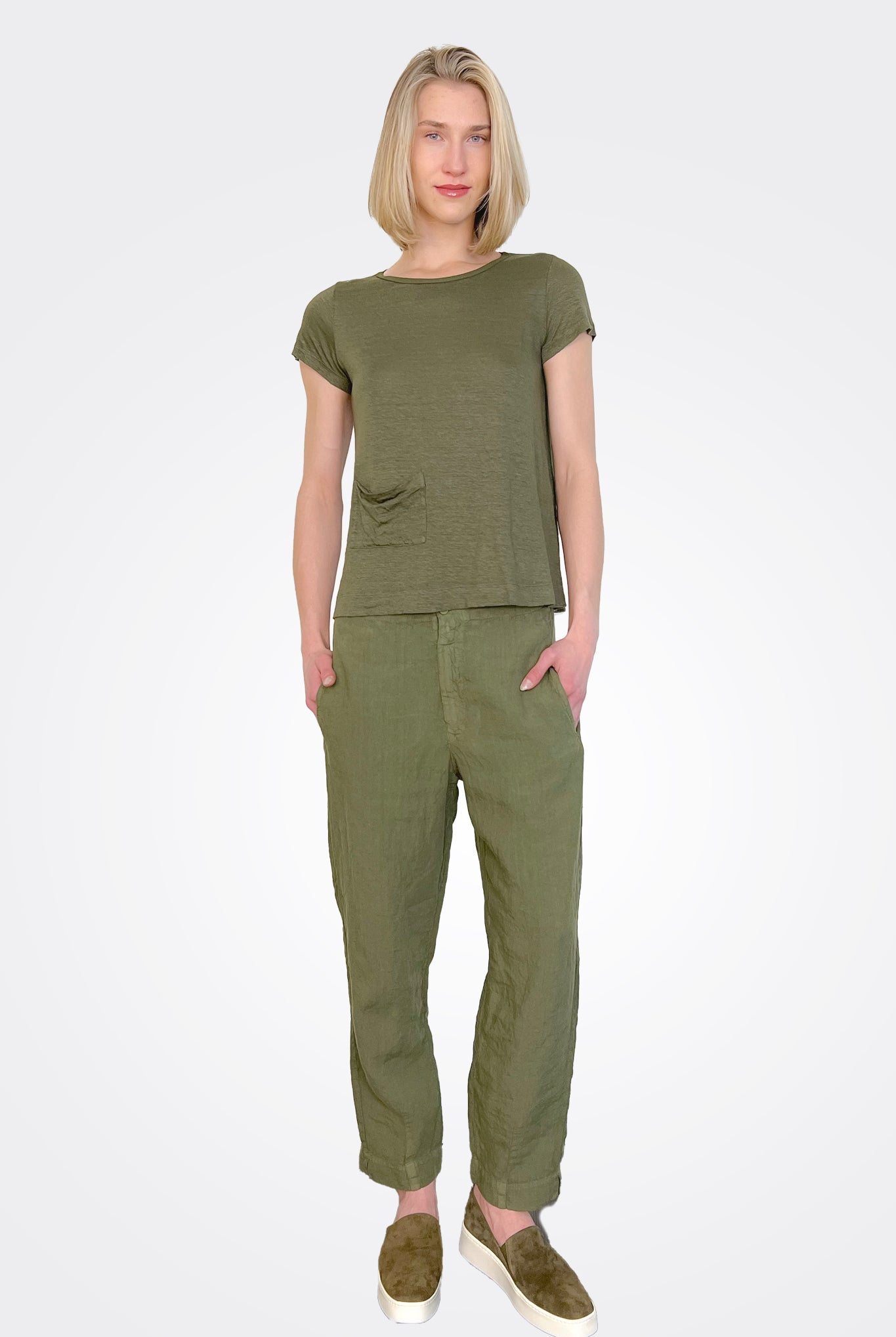 Linen Pocket Pants - Green by Transit Par-Such | 25 South Boutiques