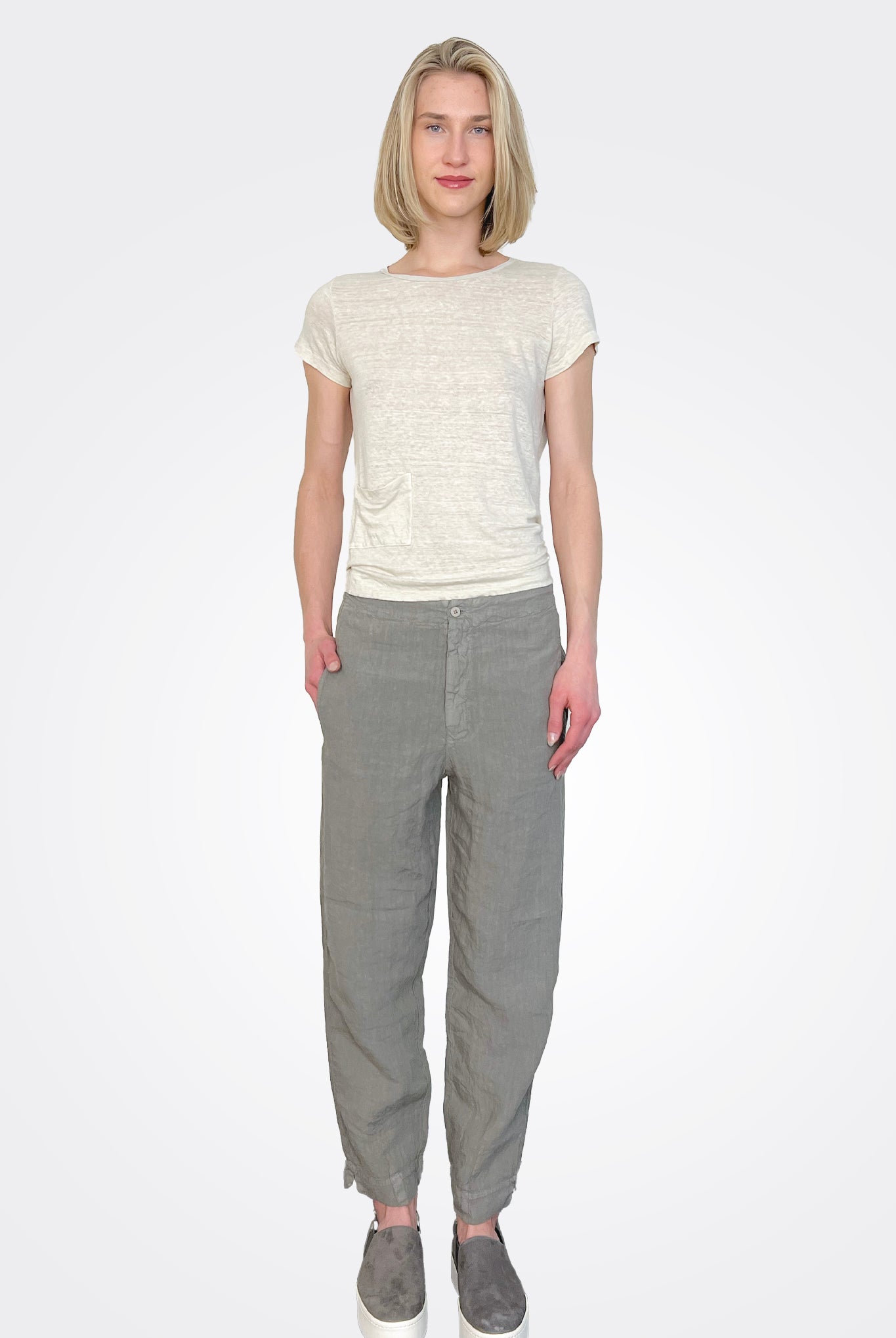 Linen Pocket Pants - Grey by Transit Par-Such | 25 South Boutiques