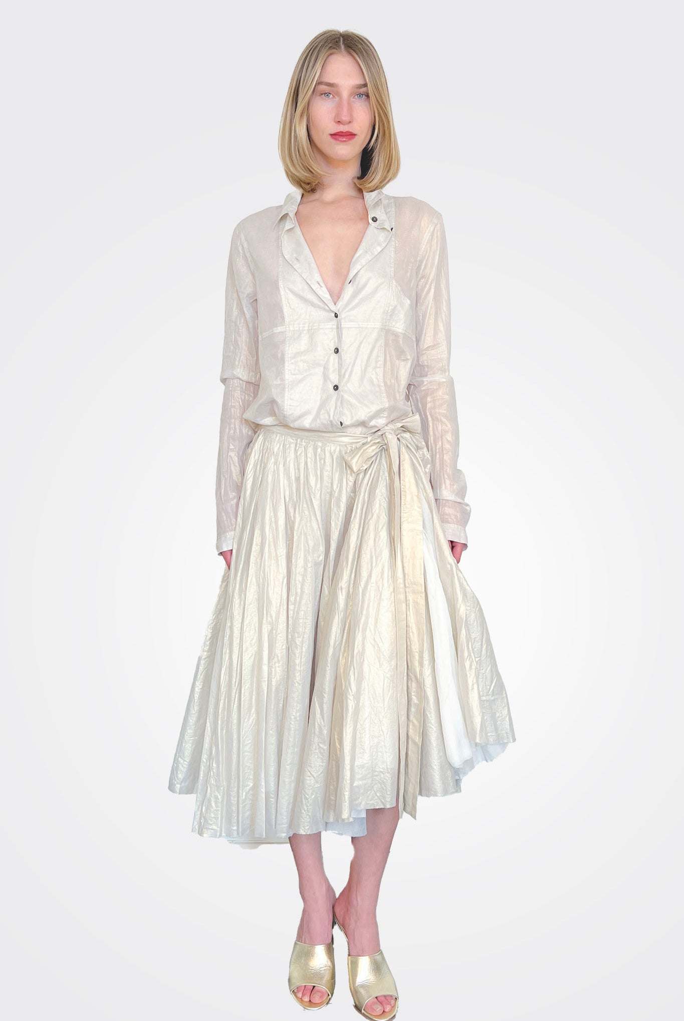 Oversized Button Down Blouse - Galaxy Sparkle by Rundholz — view 3