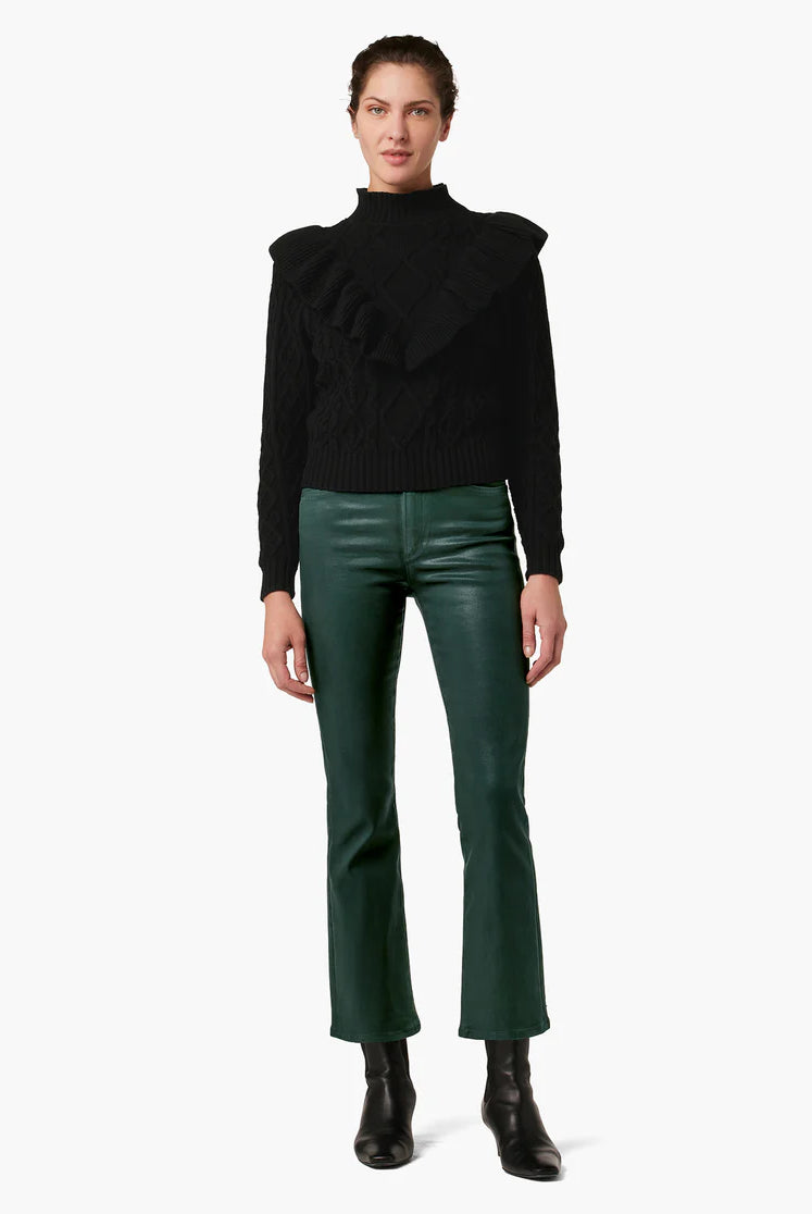 The Callie High Rise Cropped Coat Bootcut - Forest Green by Joe's Jeans — view 4