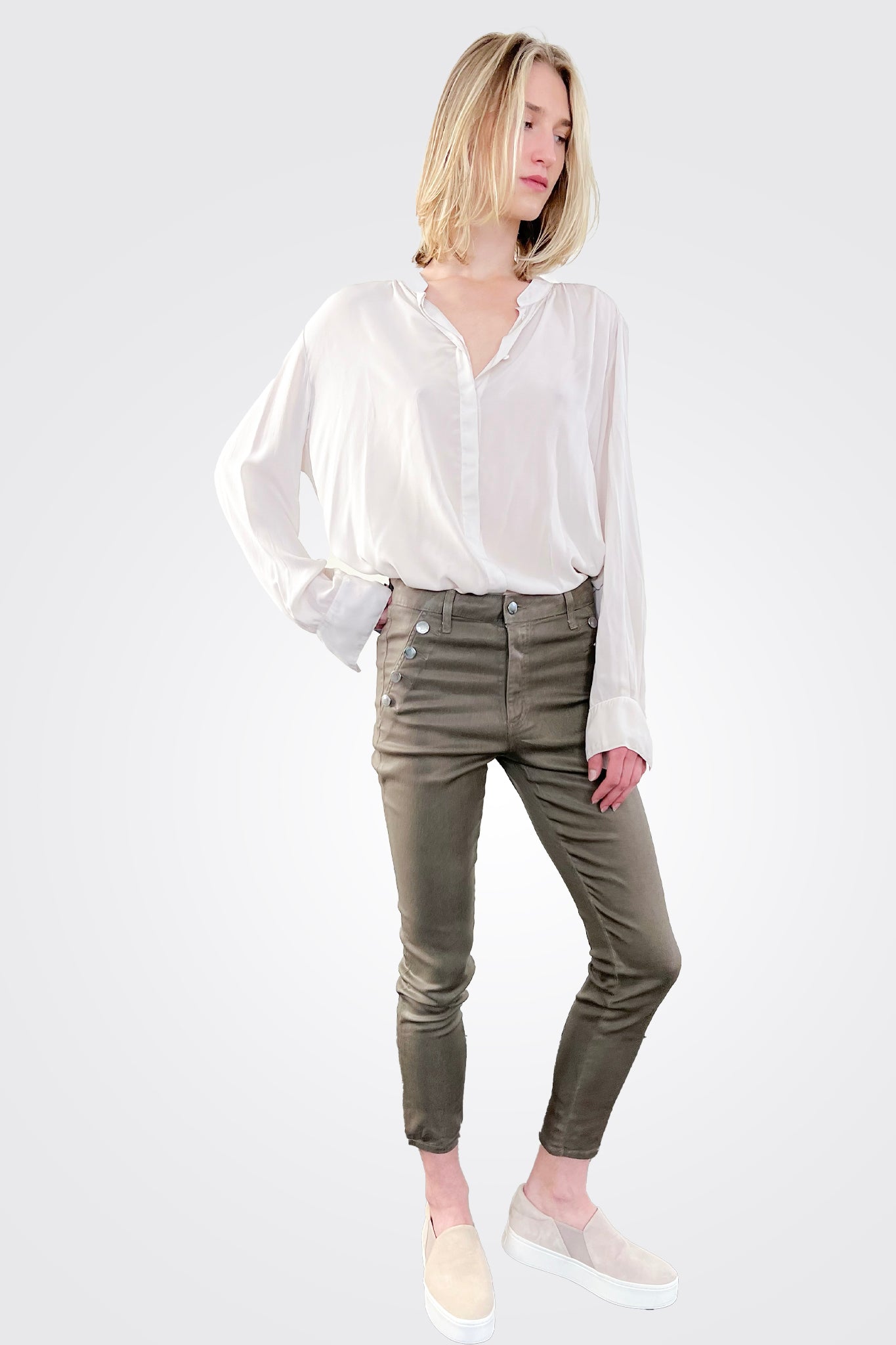 Coated Helena Skinny Jean - Gunmetal Coated by Ramy Brook | 25 South Boutiques