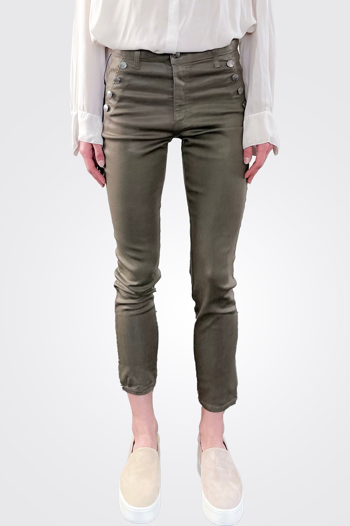 Coated Helena Skinny Jean - Gunmetal Coated by Ramy Brook — alternate view