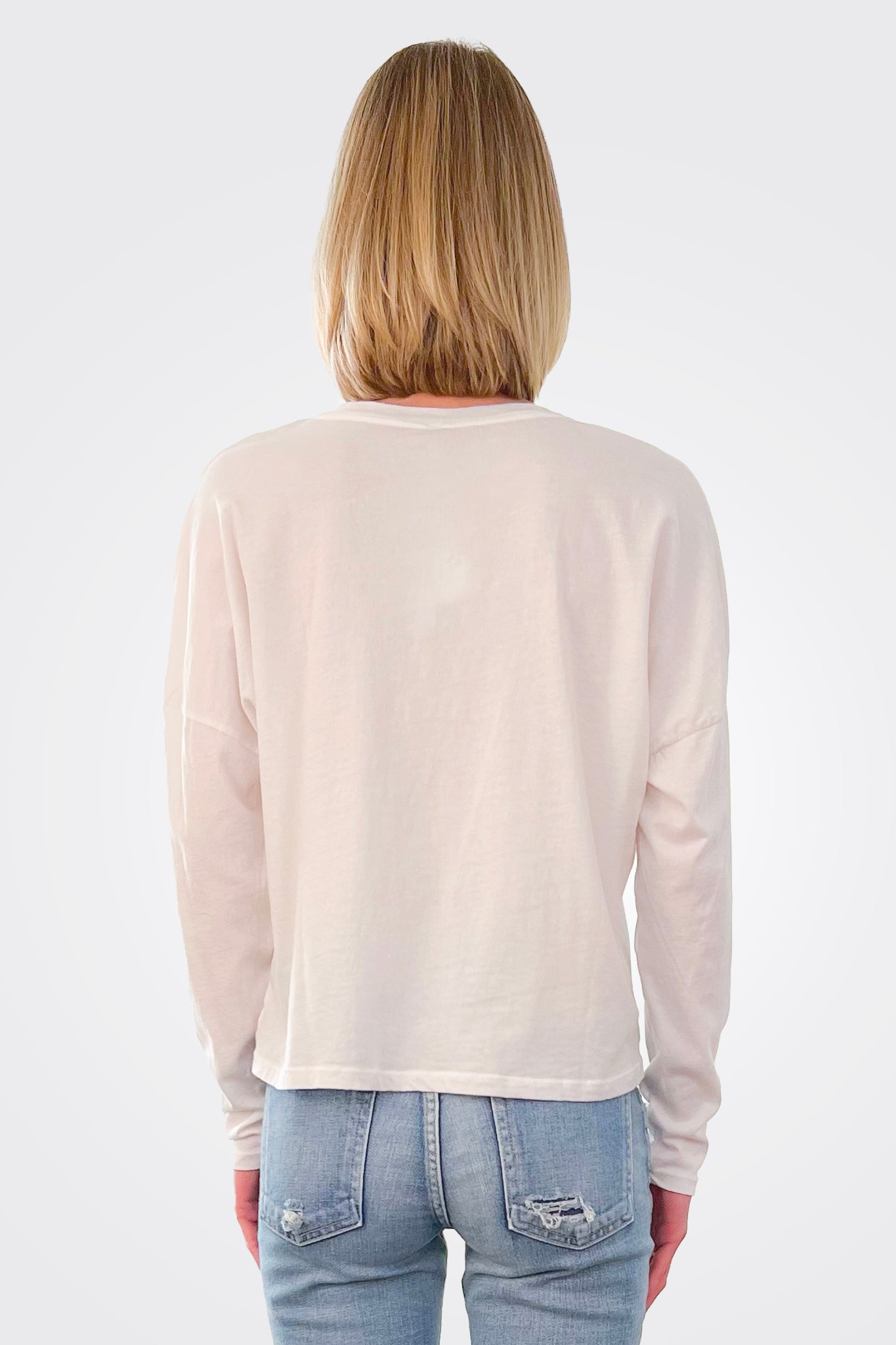 Long Sleeve Tee - White Sand by HelloNite — alternate view