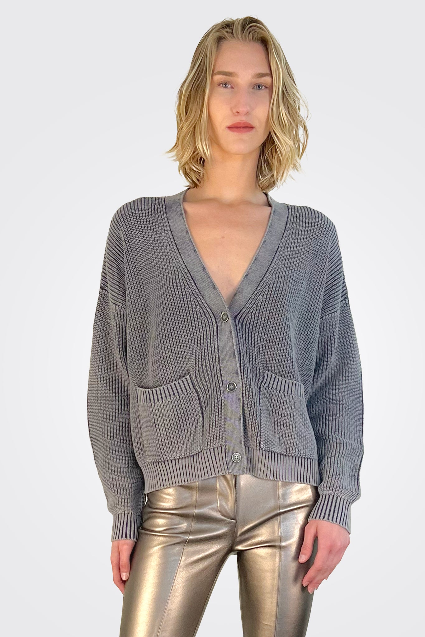 Alice Deep V Cardigan - Ebony by HelloNite | 25 South Boutiques