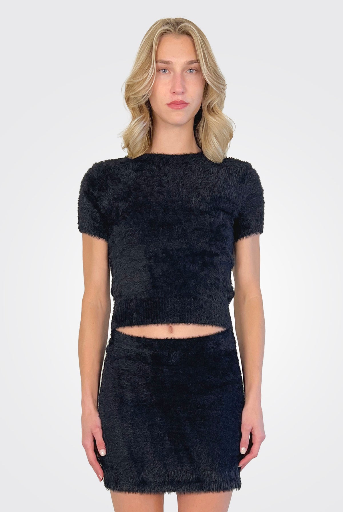Sweater Mini Skirt - Black by Helmut Lang — alternate view