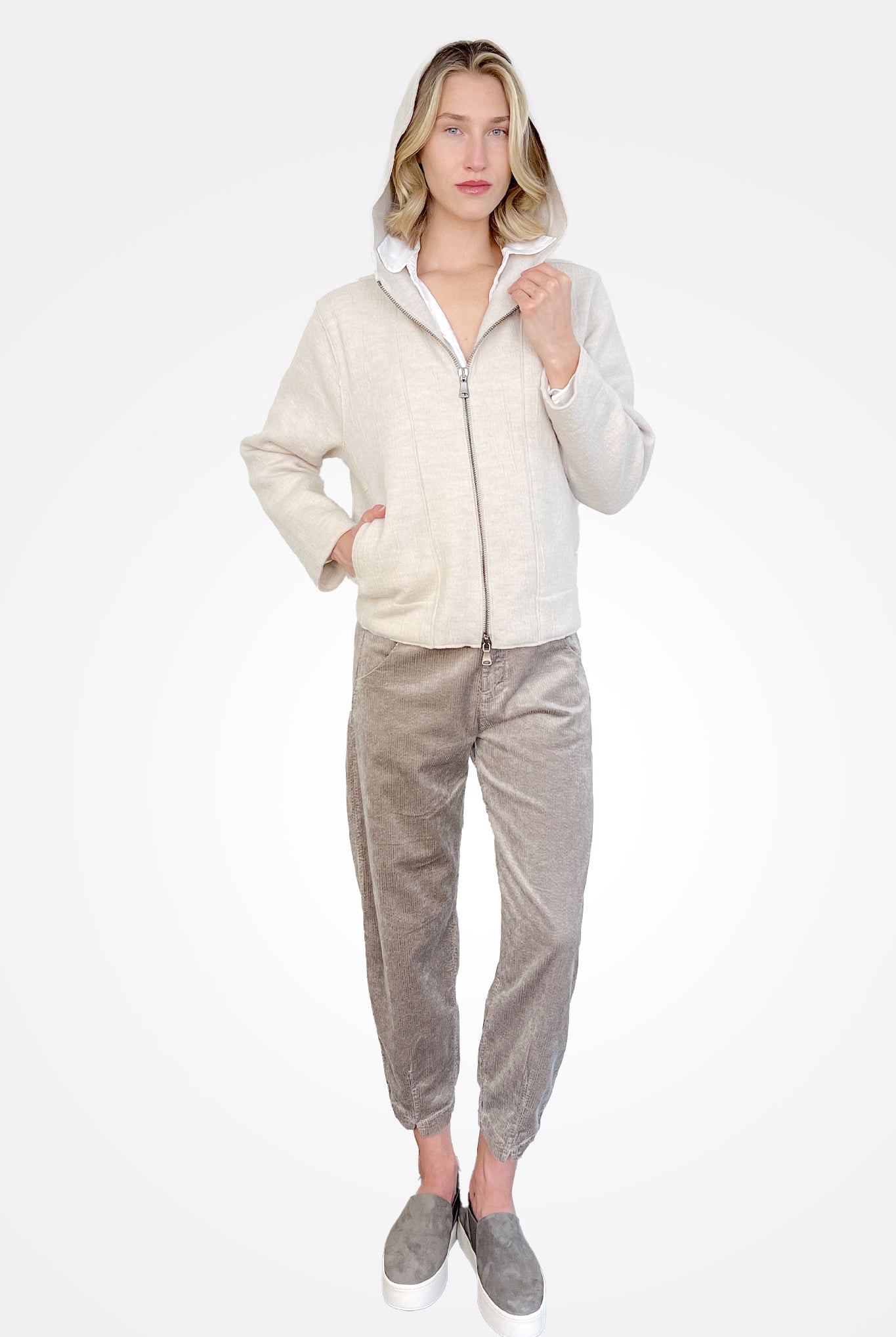 Hooded Boiled Wool Jacket - Ice by Transit Par-Such — alternate view