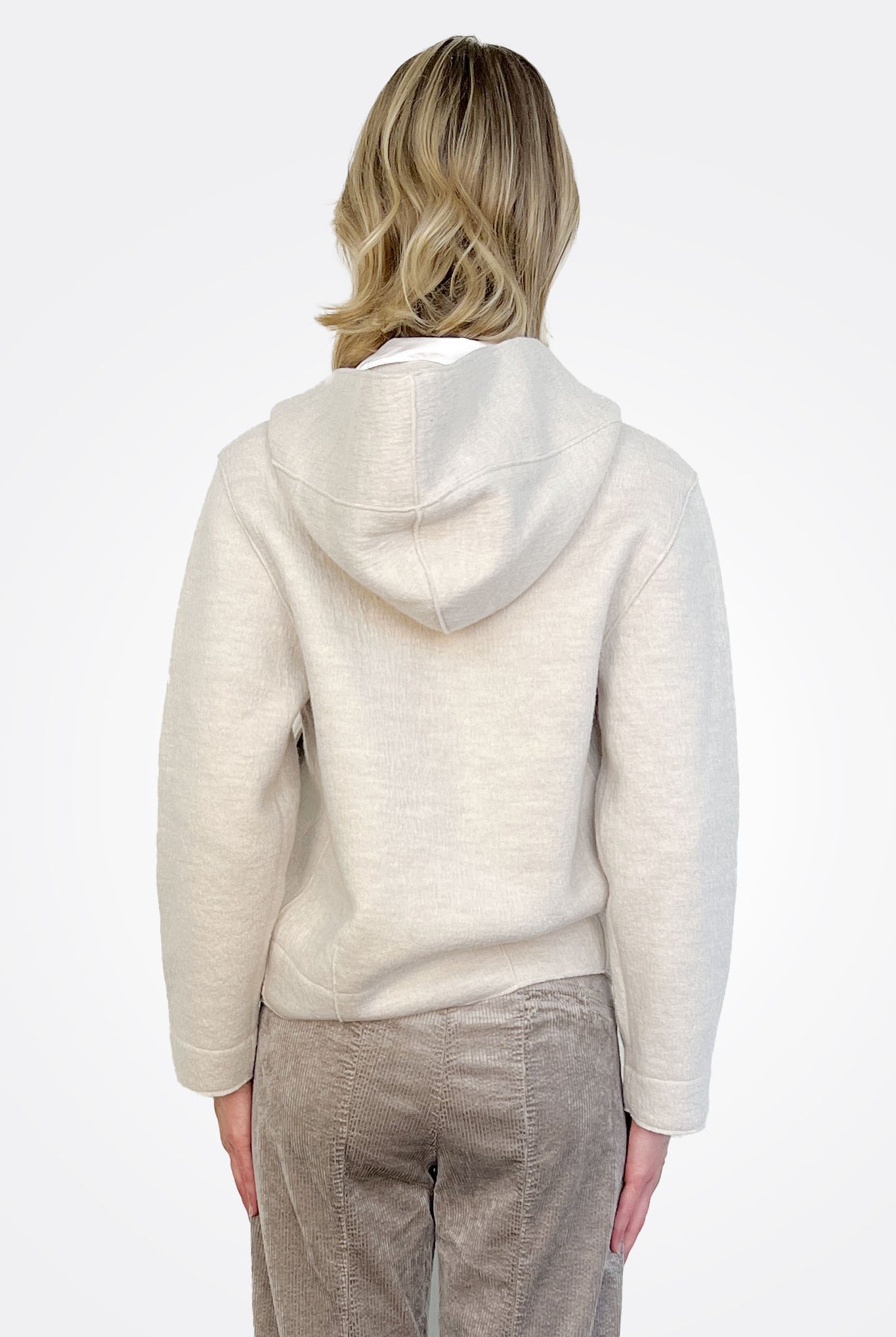 Hooded Boiled Wool Jacket - Ice by Transit Par-Such — view 3