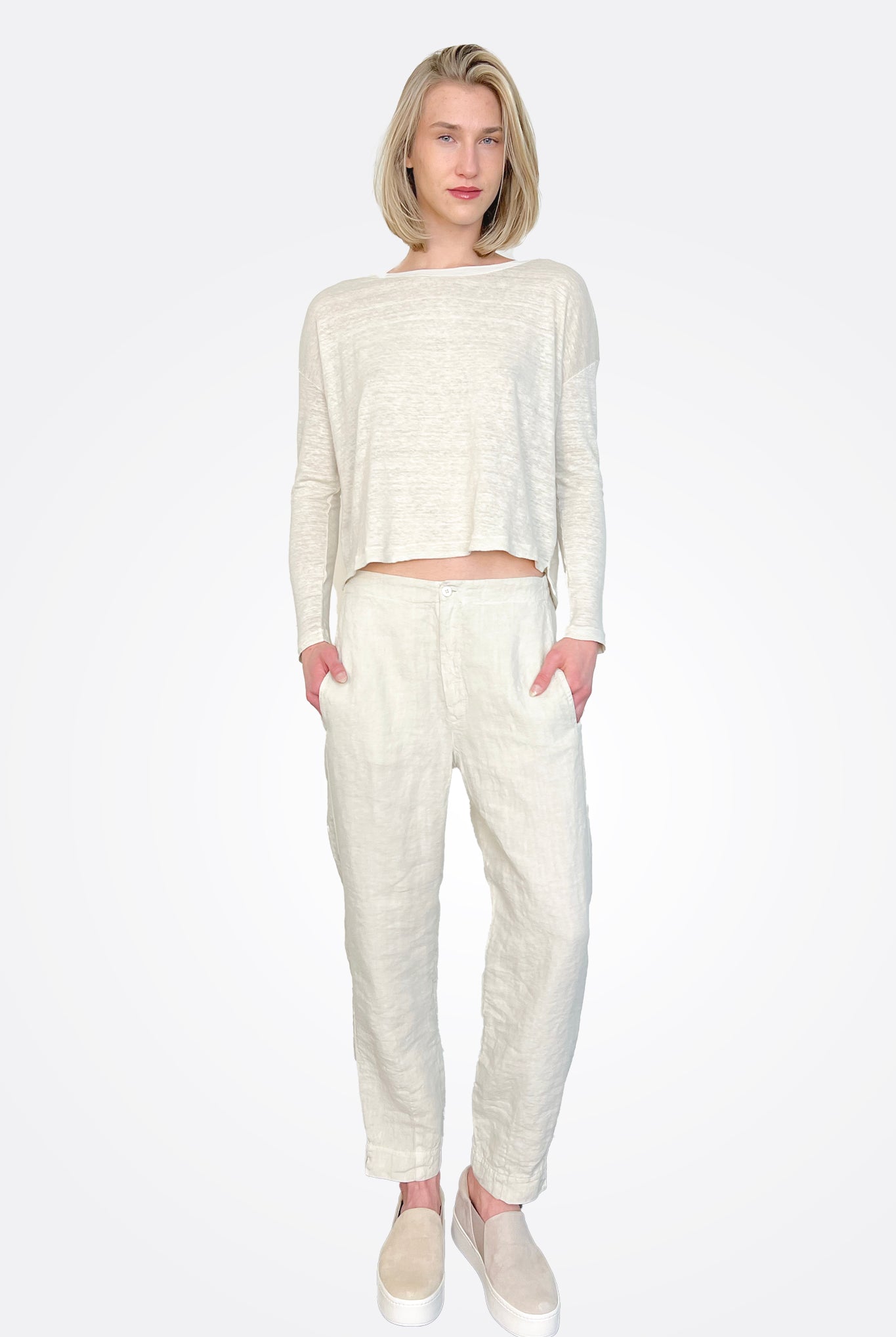 Linen Pocket Pants - Ivory by Transit Par-Such | 25 South Boutiques