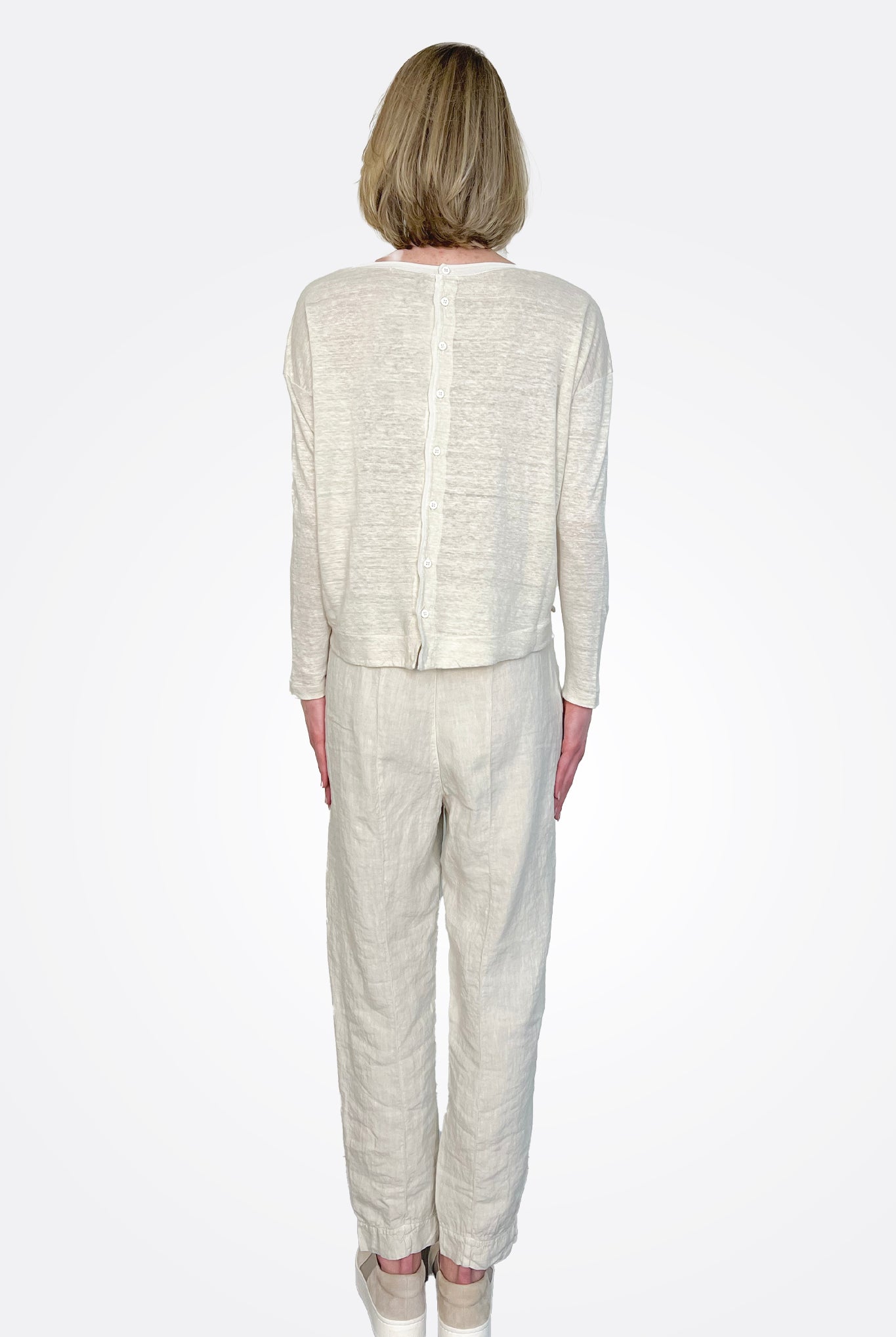 Linen Pocket Pants - Ivory by Transit Par-Such — view 3