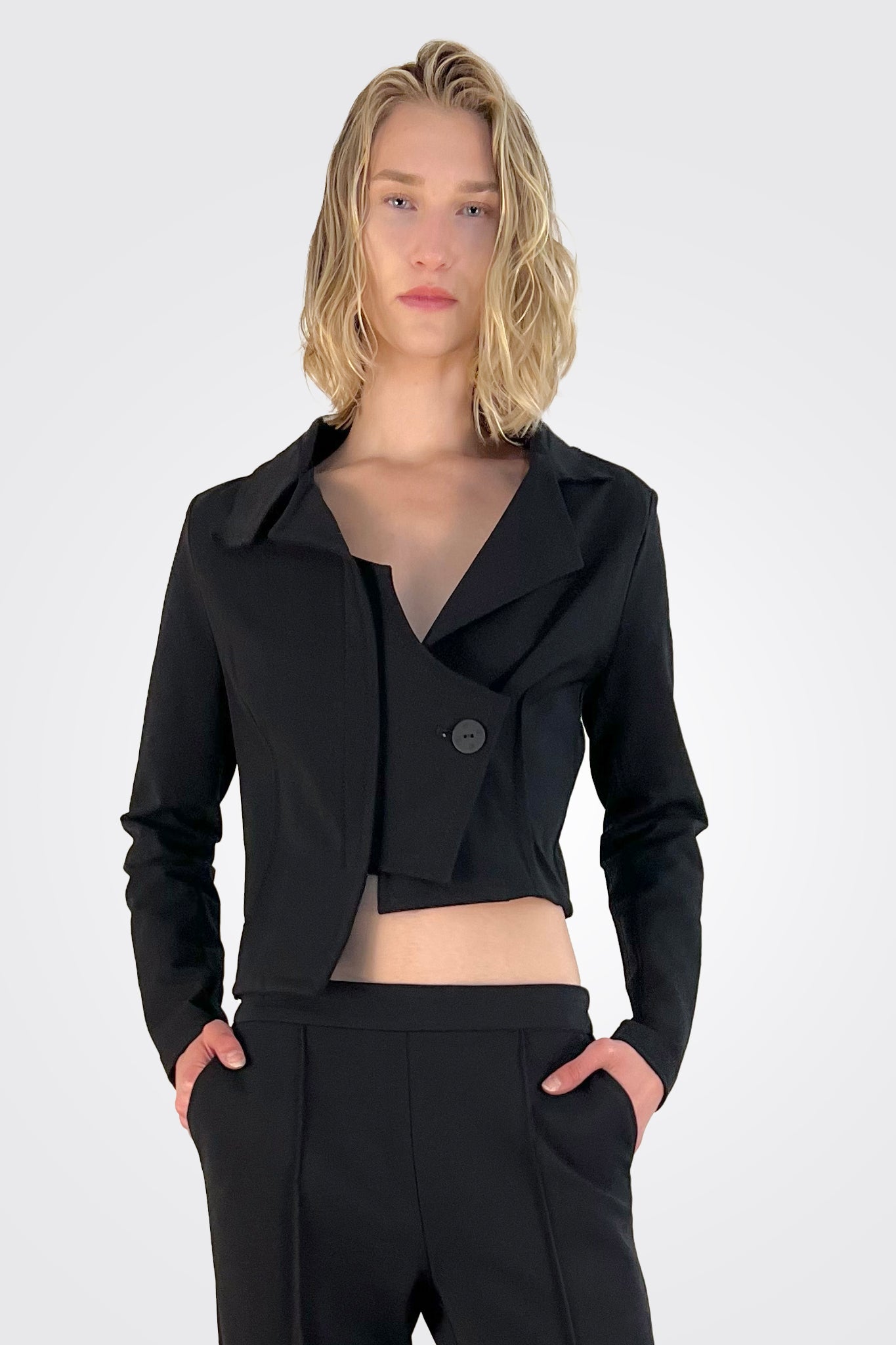 Nusa Asymmetrical Jacket - Black by Xenia | 25 South Boutiques