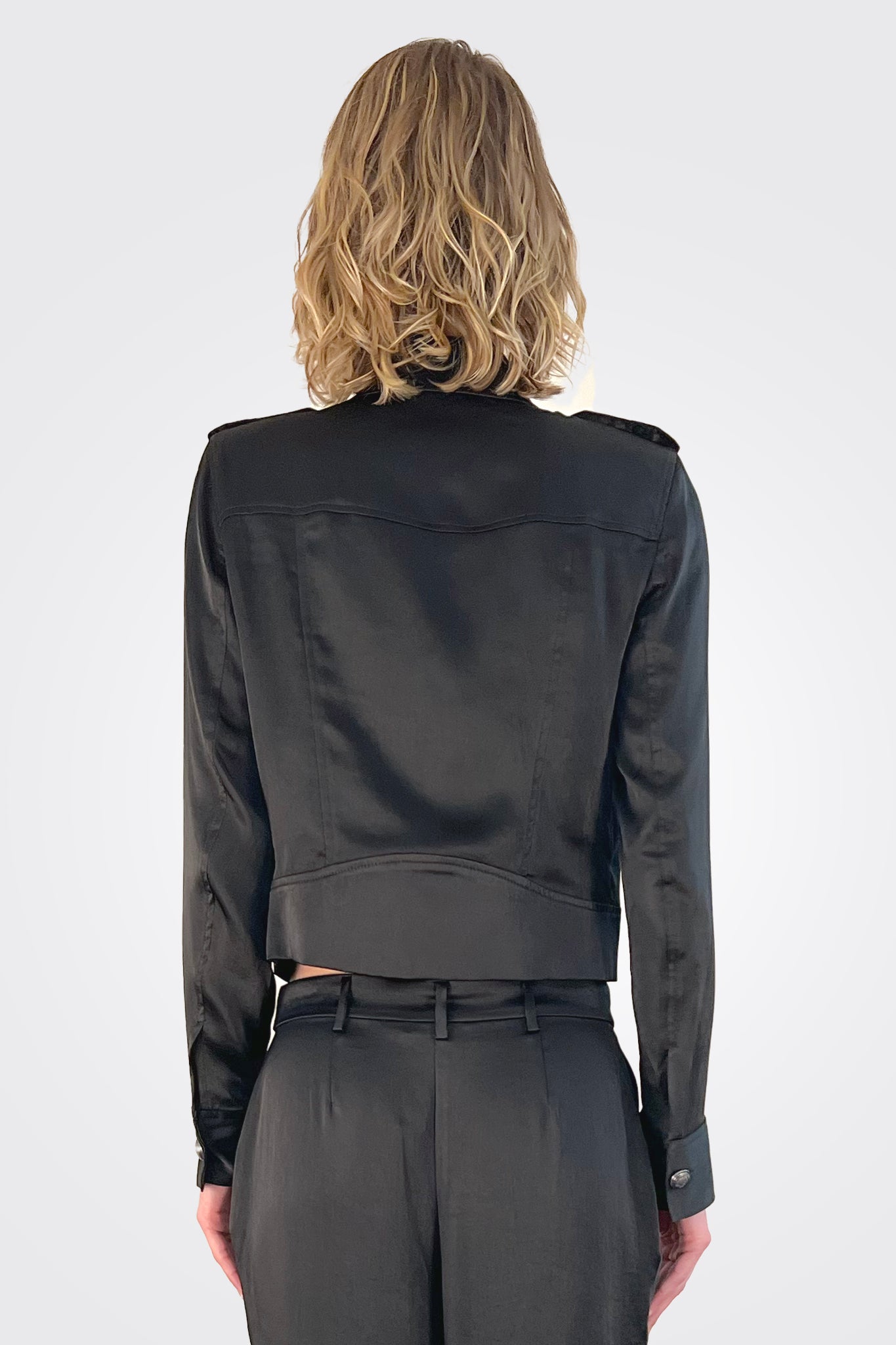Alice Satin Jacket - Black by Ramy Brook — view 3