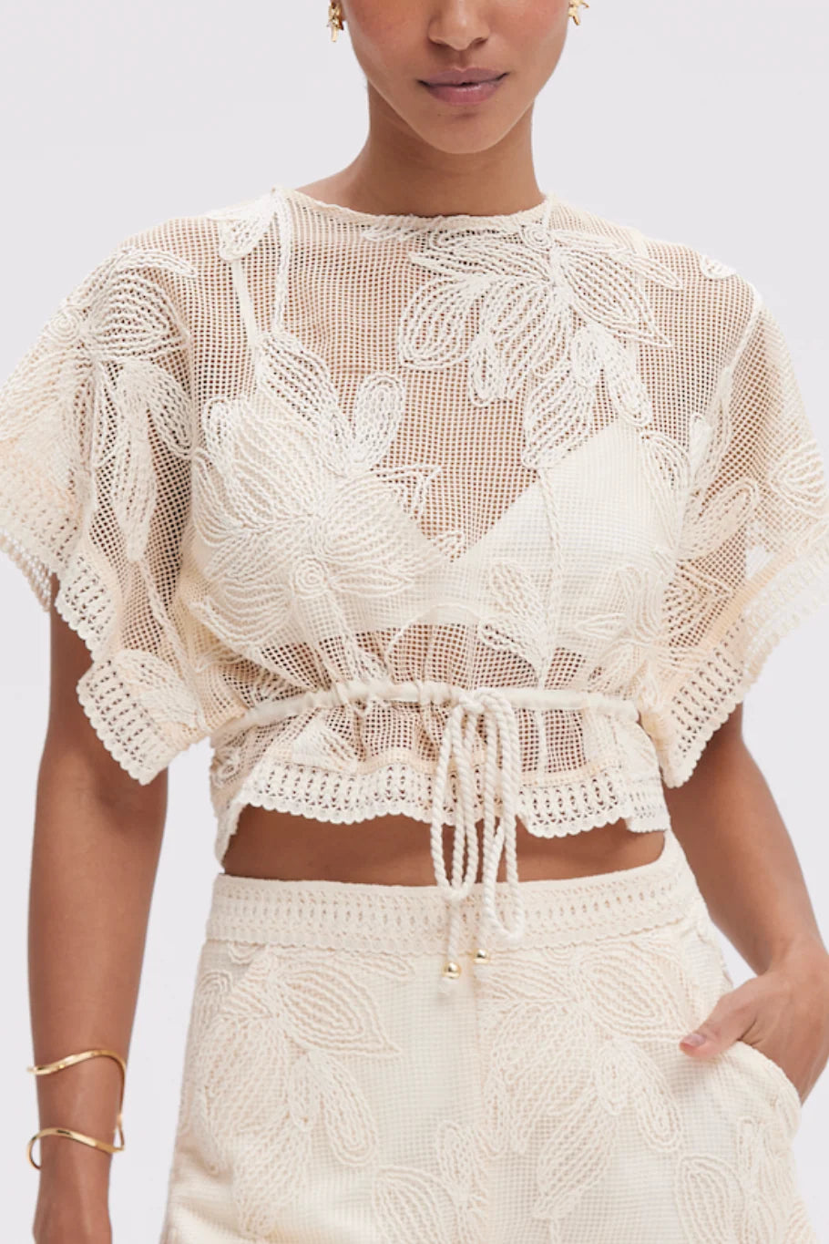 Joy Lace Top - Off White by PatBo | 25 South Boutiques