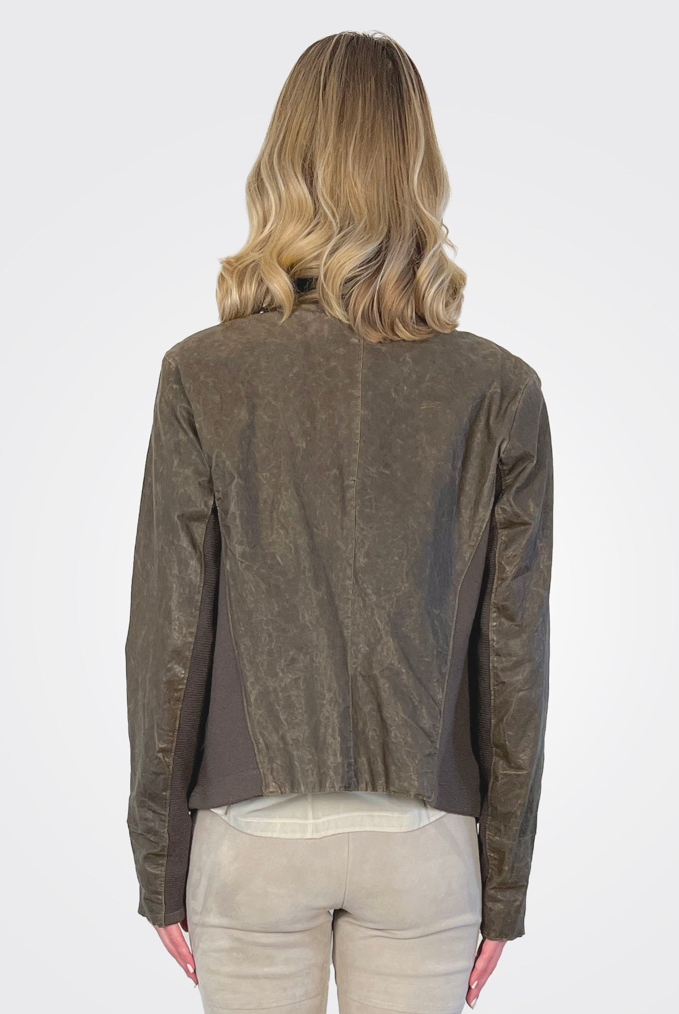 Leather High Neck Jacket - Jungle by Transit Par-Such — view 3