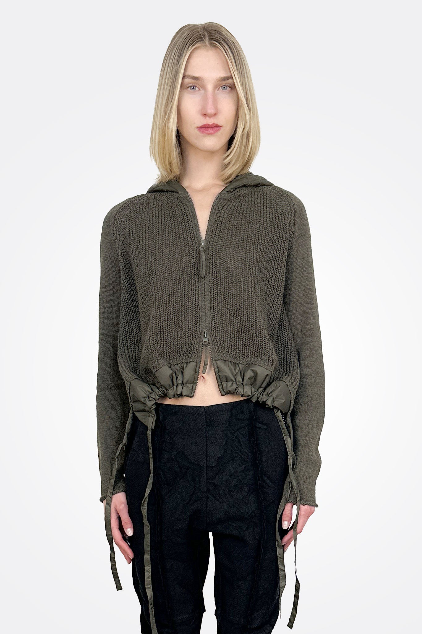 Padded Hem Flared Cardigan - Jungle by Rundholz — alternate view