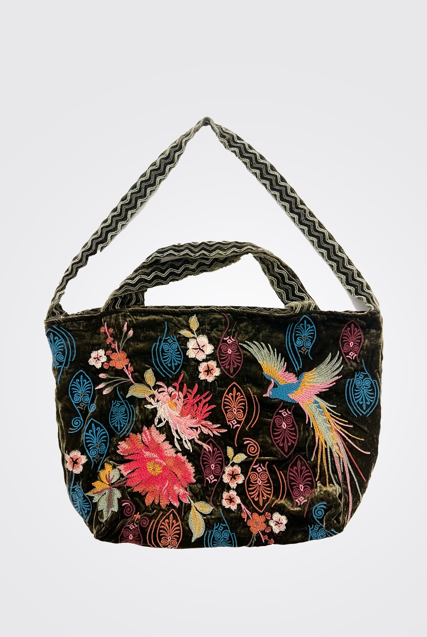 Ashira Velvet Tote Bag - Deep Green by Johnny Was | 25 South Boutiques