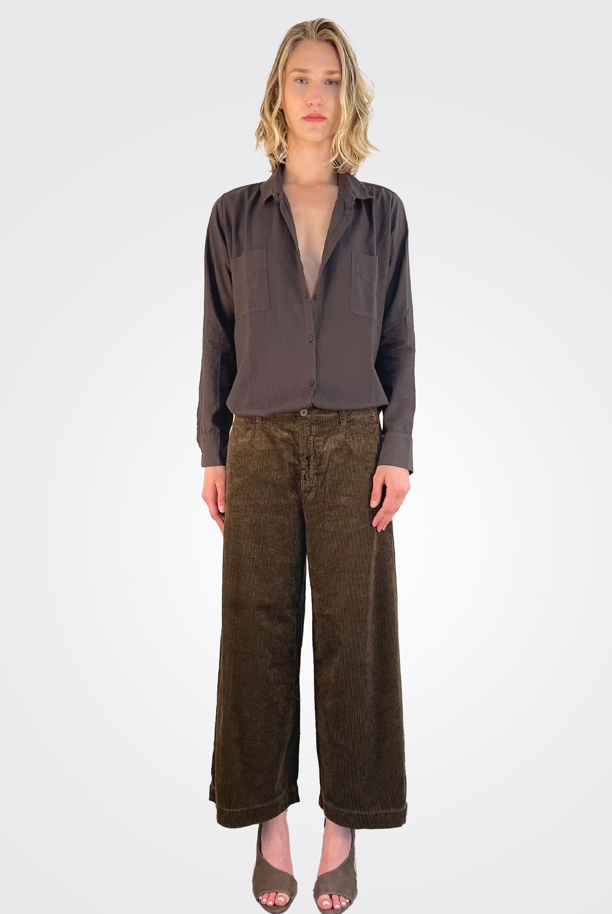 Cotton Pocket Detail Shirt - Kakao by Private 0204 — alternate view