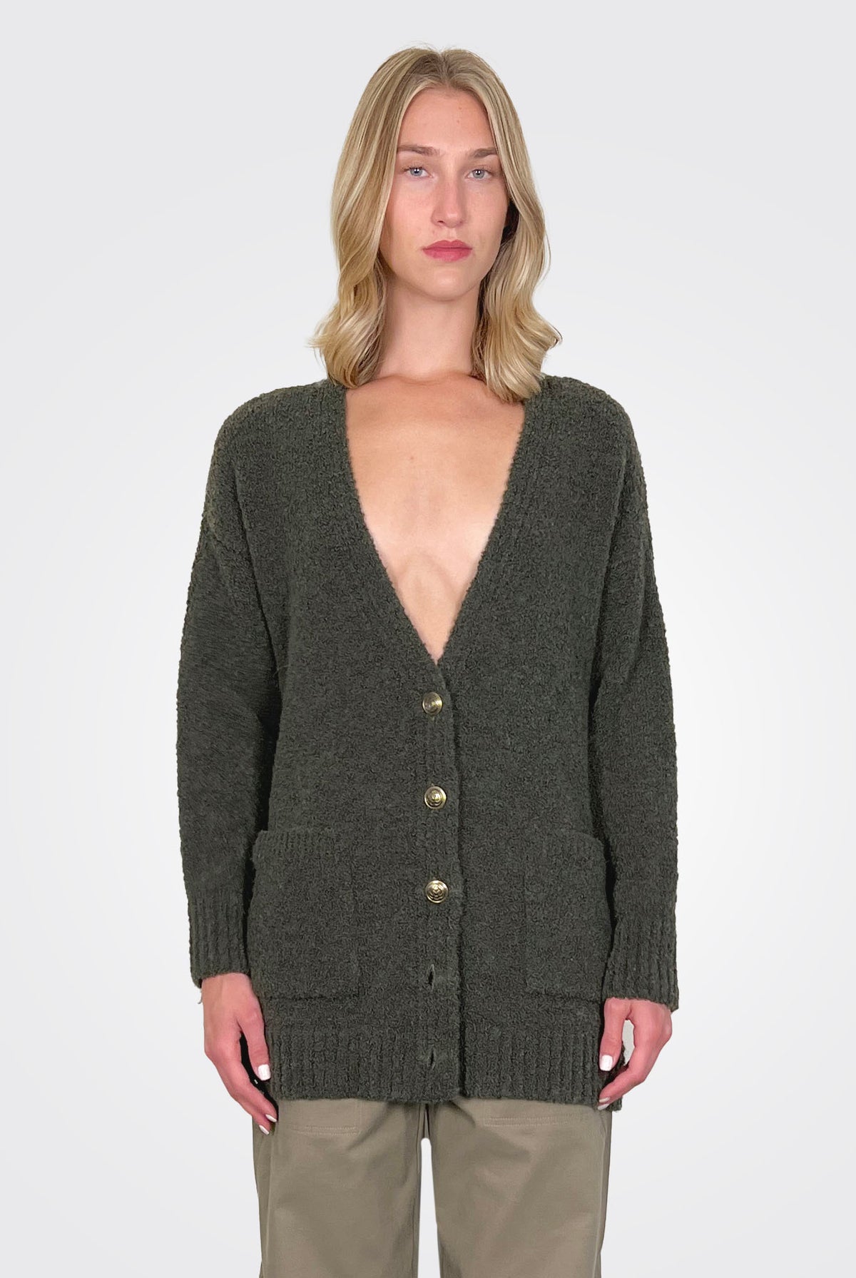 Jhonny Cardigan Button Coat - Khaki by Marella | 25 South Boutiques