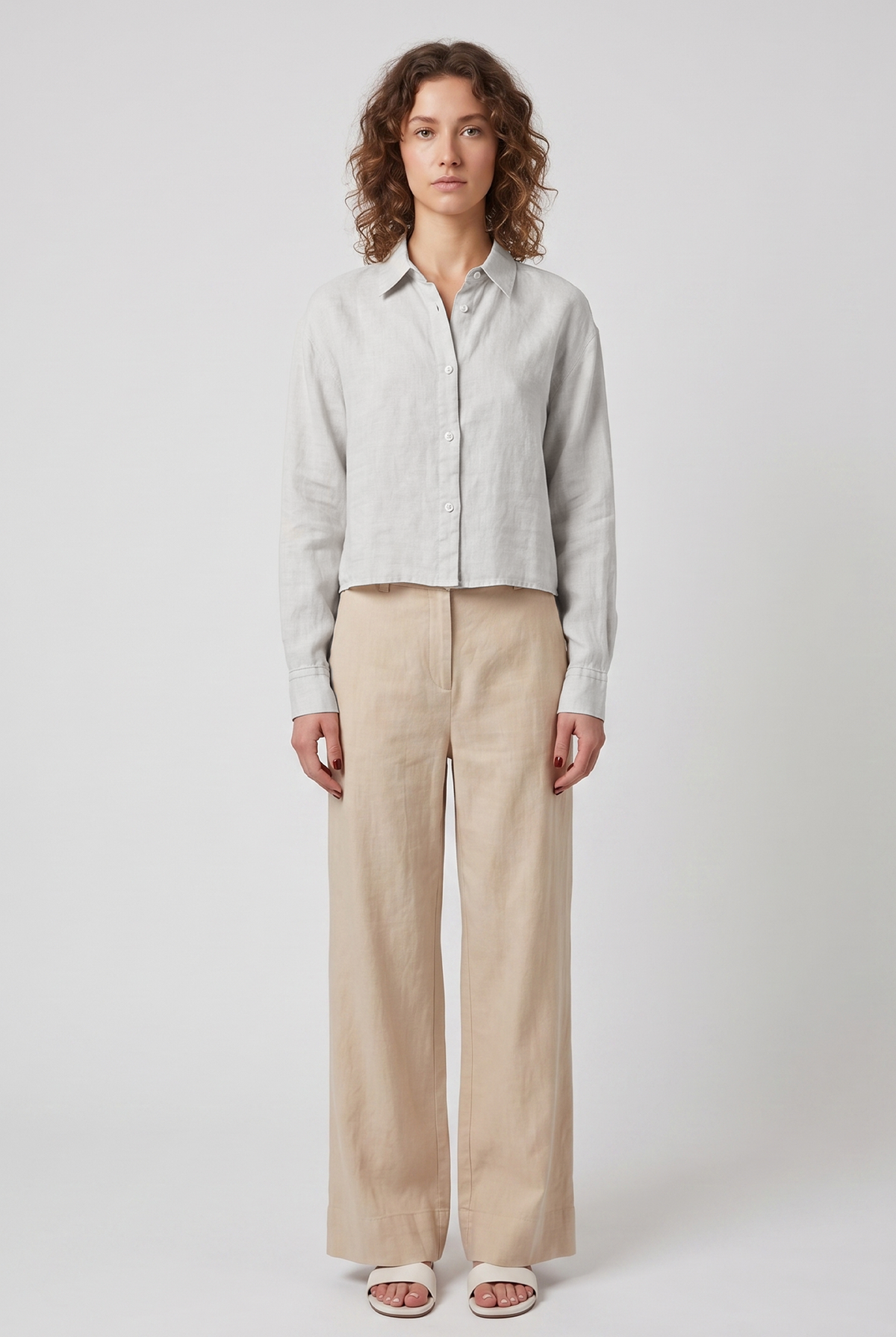Tawhiri Cropped Shirt - Grey Violet by Keeling — alternate view