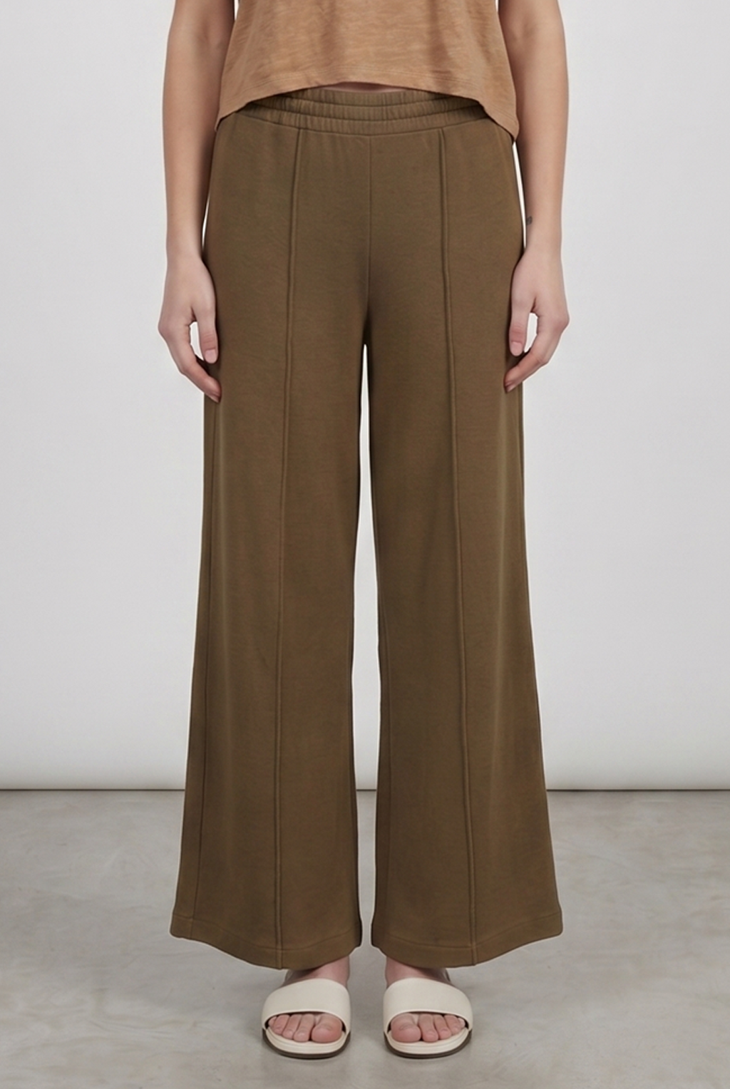 Puka Wide Leg Lounge Pant - Mocha by Keeling — alternate view