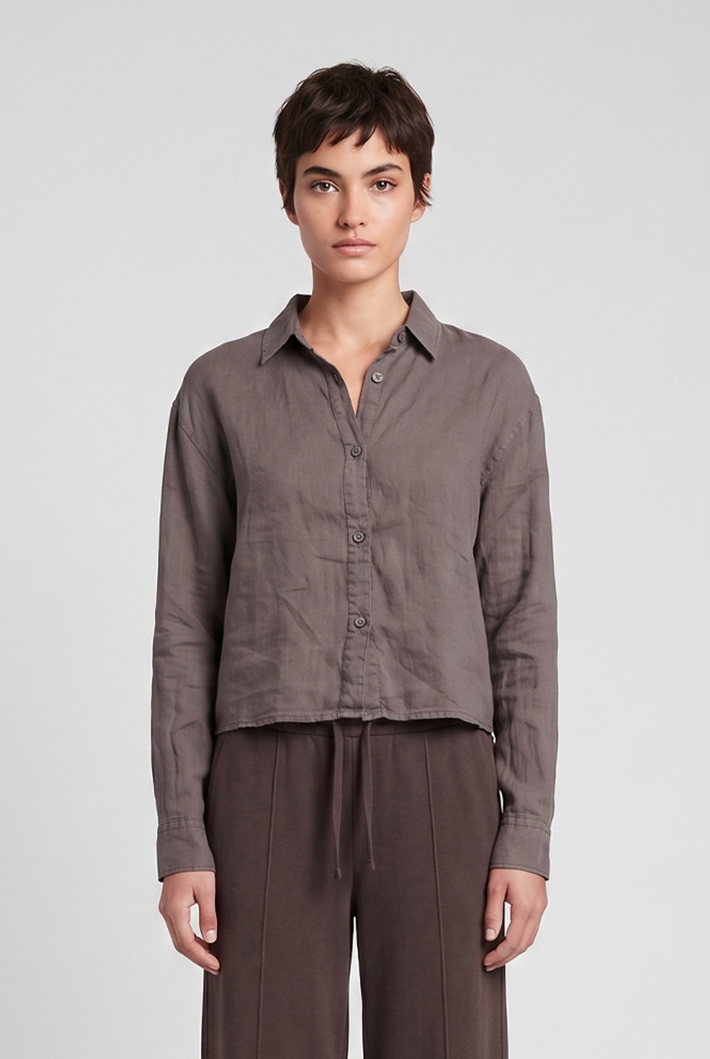Tawhiri Cropped Shirt - Black Bean by Keeling | 25 South Boutiques