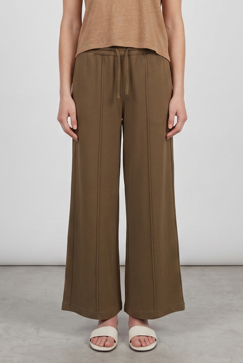 Puka Wide Leg Lounge Pant - Mocha by Keeling — view 3