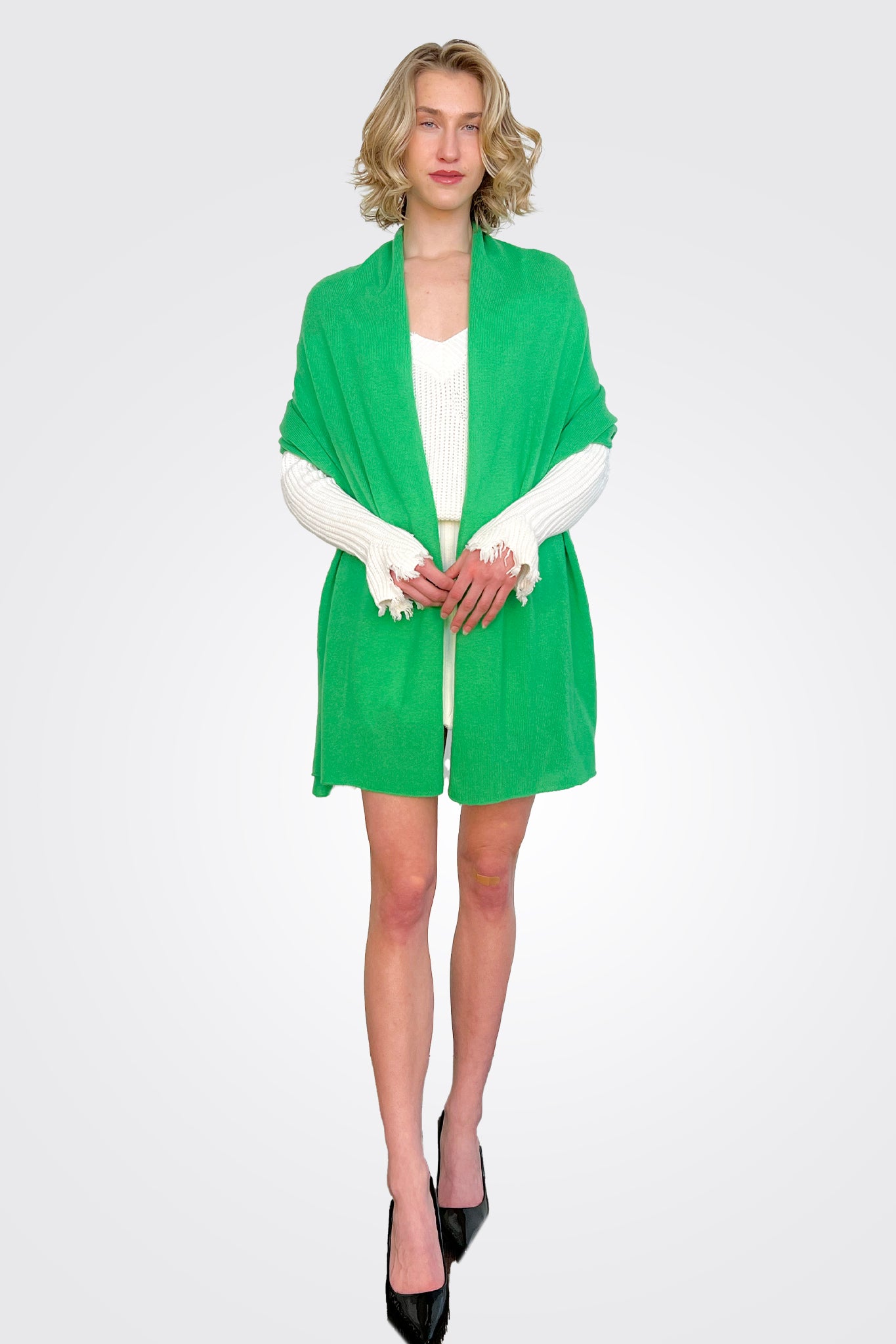 Featherweight Wrap - Kelly Green by Autumn Cashmere — view 3