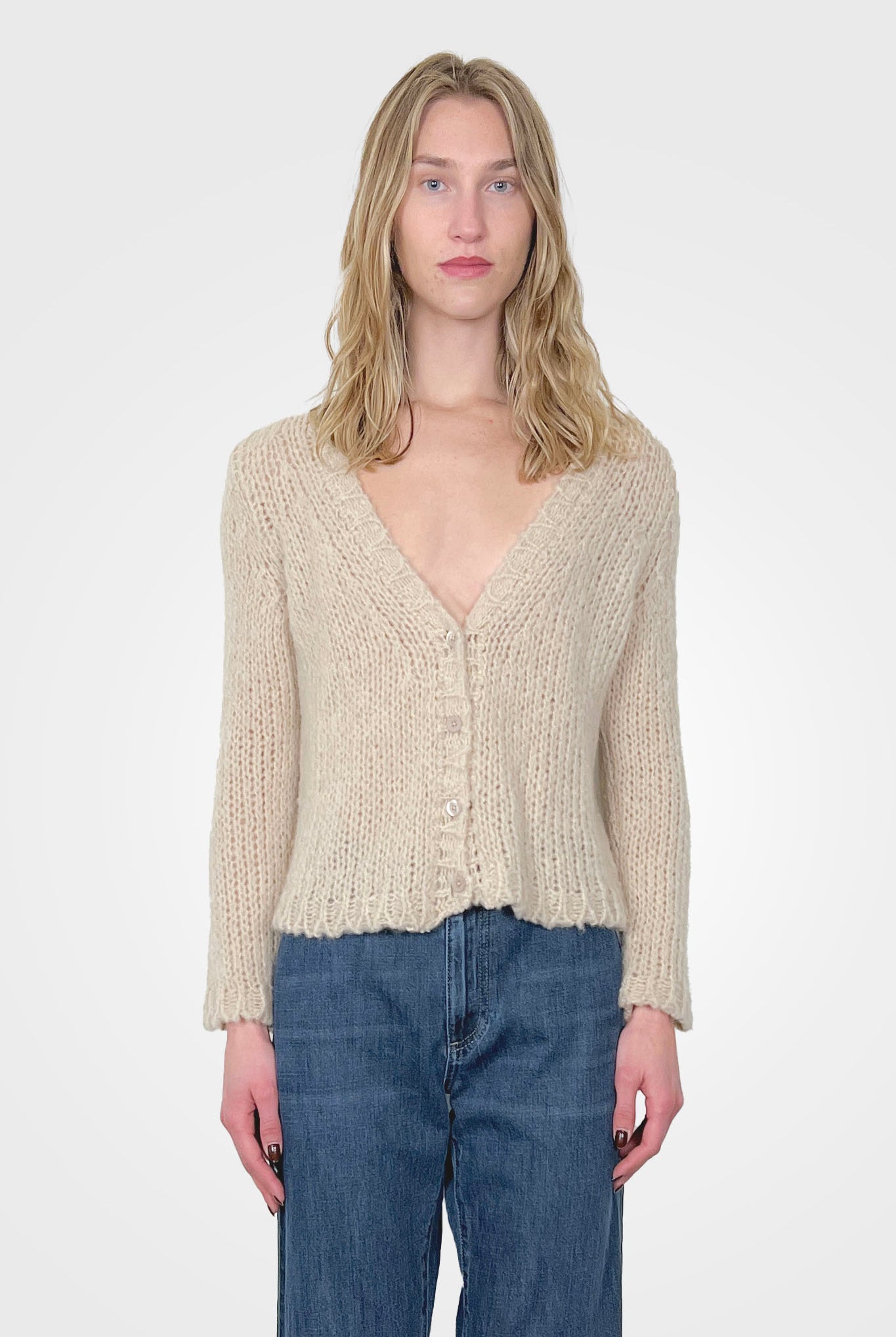 Cashmere Knit Crop Cardigan - Latte by Private 0204 | 25 South Boutiques
