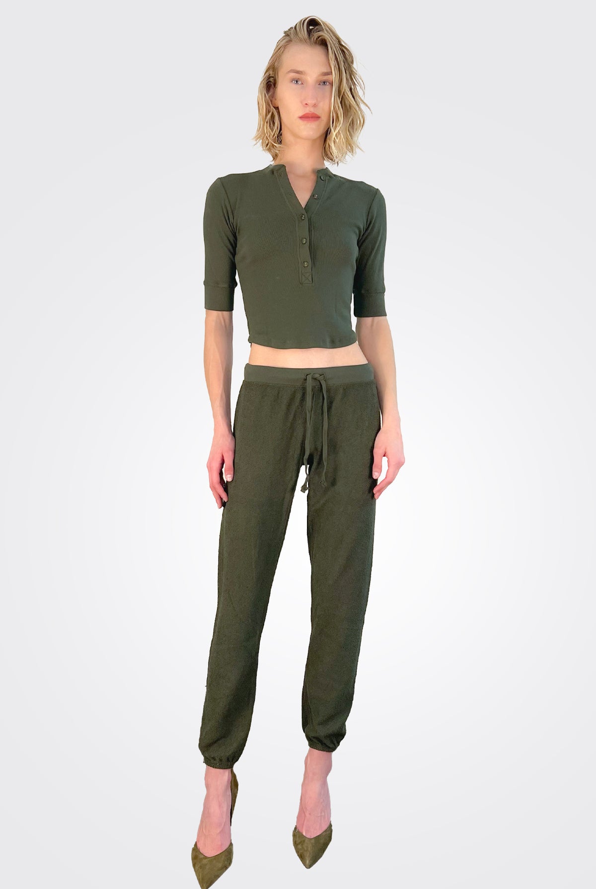 Classic Slim Jogger - Military by LA Made — view 3