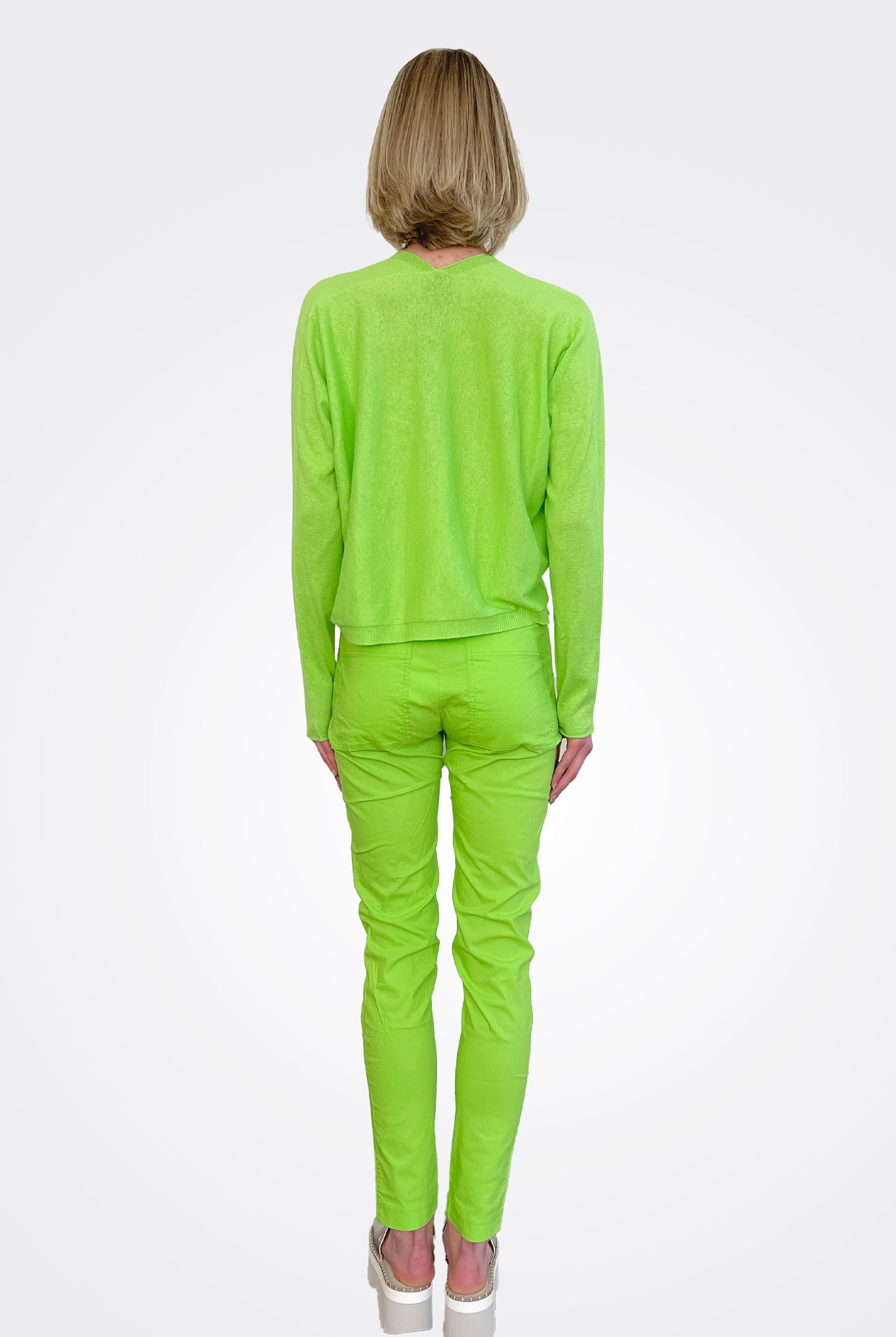 Slim Fit Trousers - Lime by Rundholz — view 5
